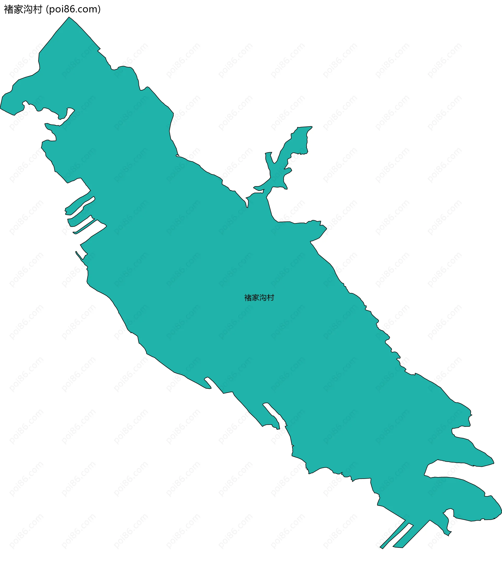 褚家沟村边界地图