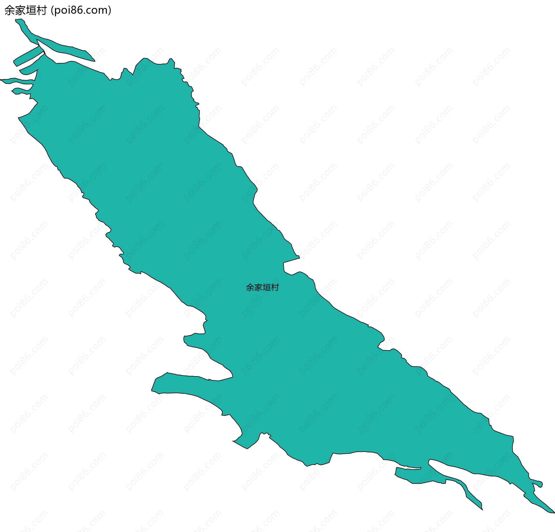 余家垣村边界地图