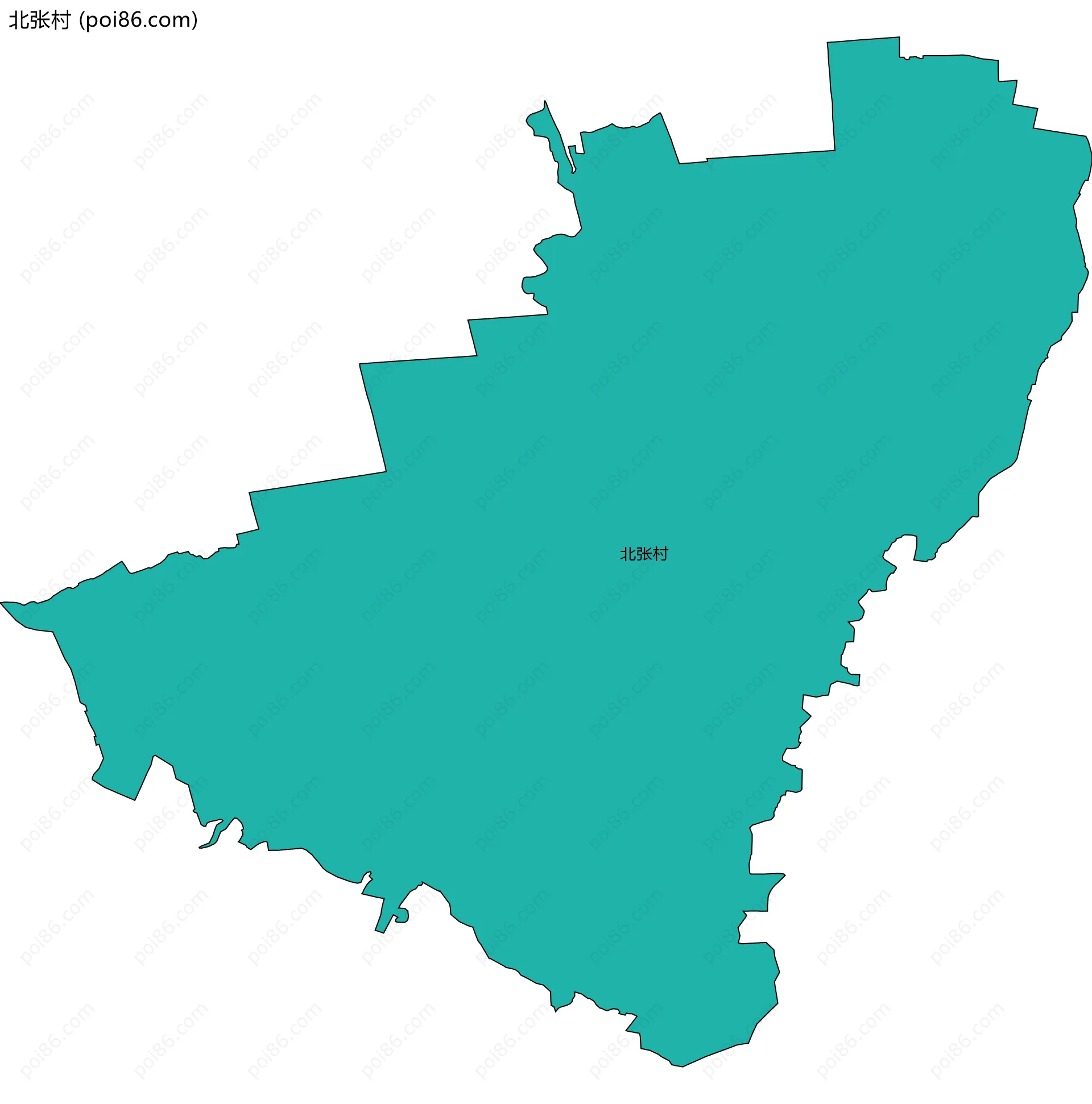 北张村边界地图