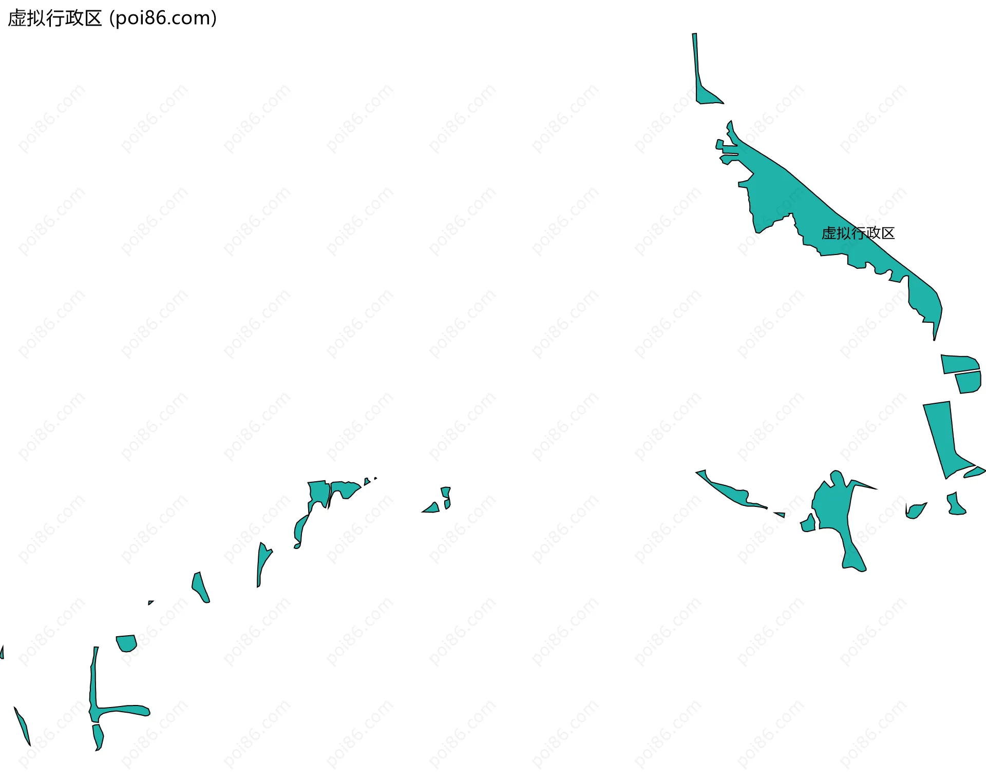 虚拟行政区边界地图
