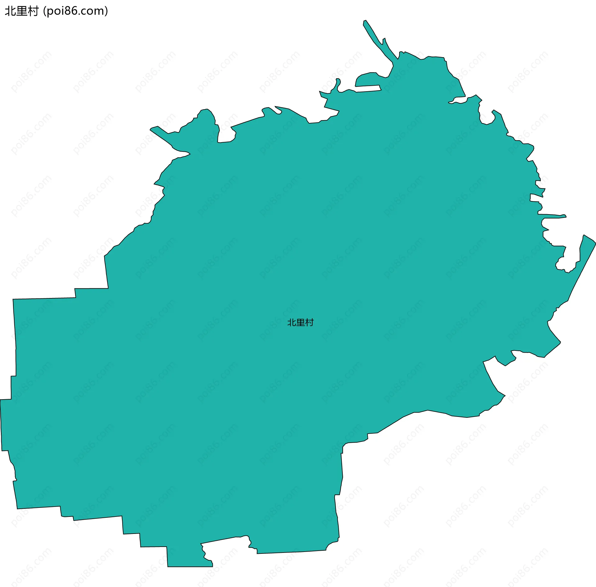 北里村边界地图
