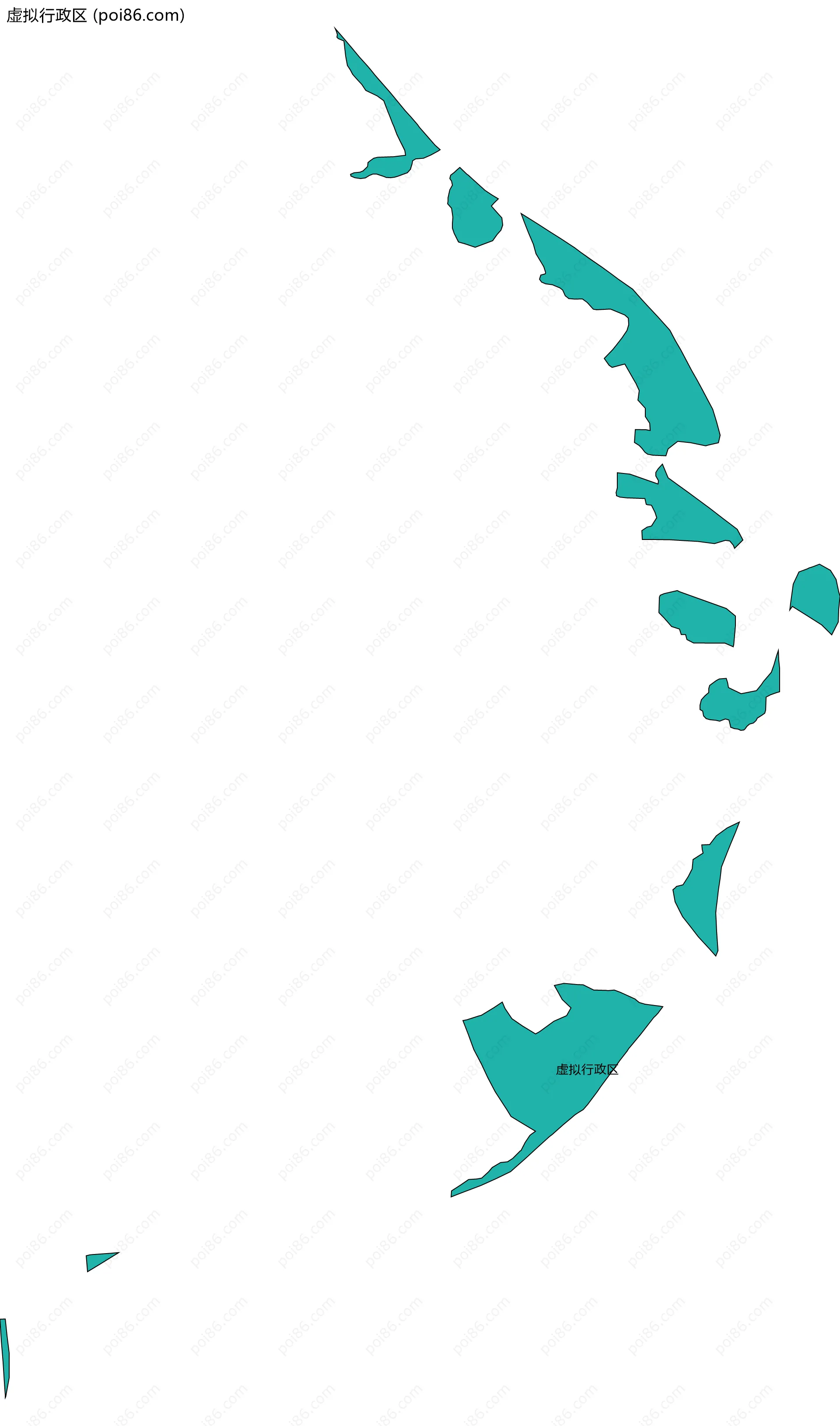 虚拟行政区边界地图