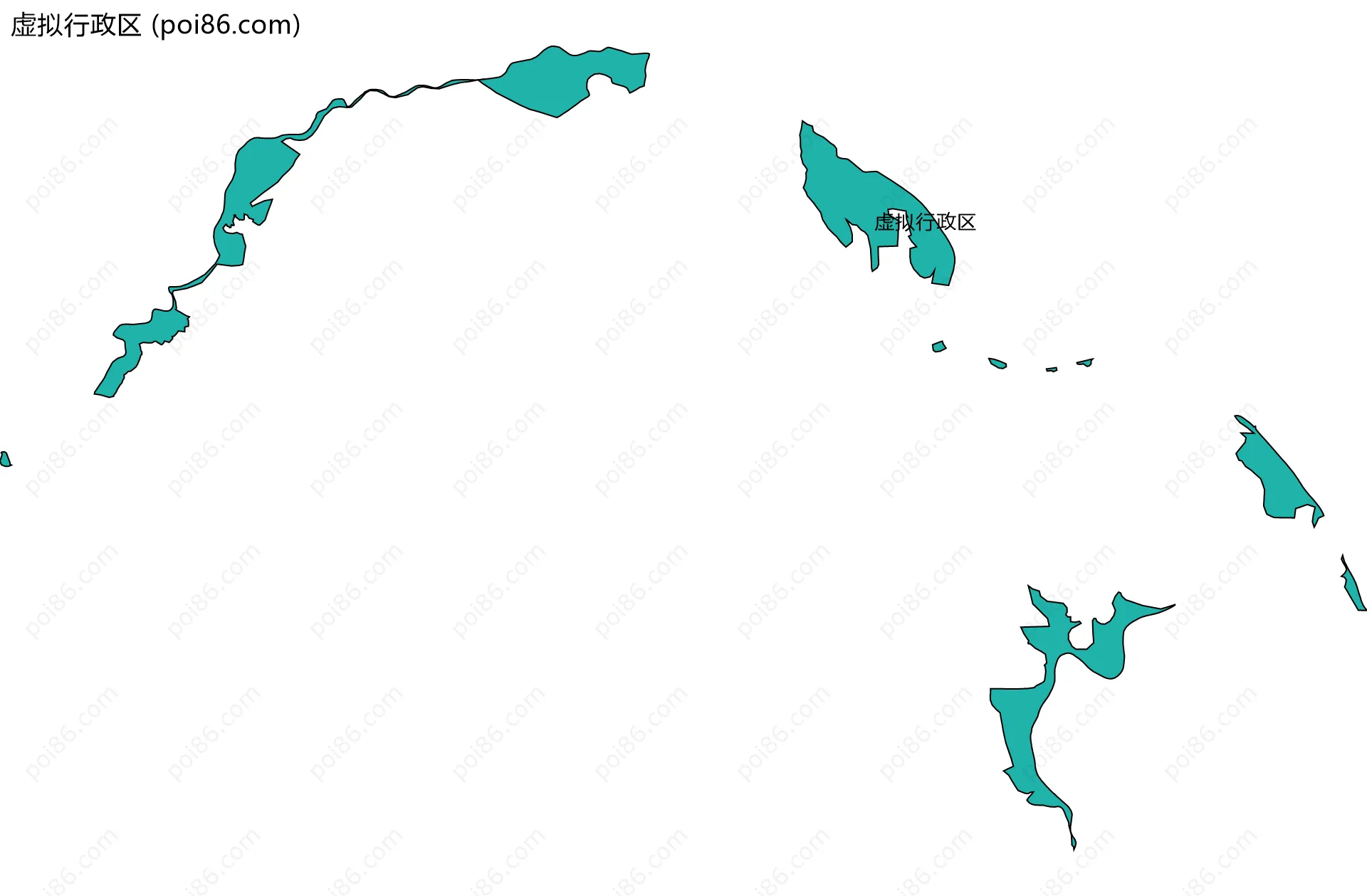 虚拟行政区边界地图