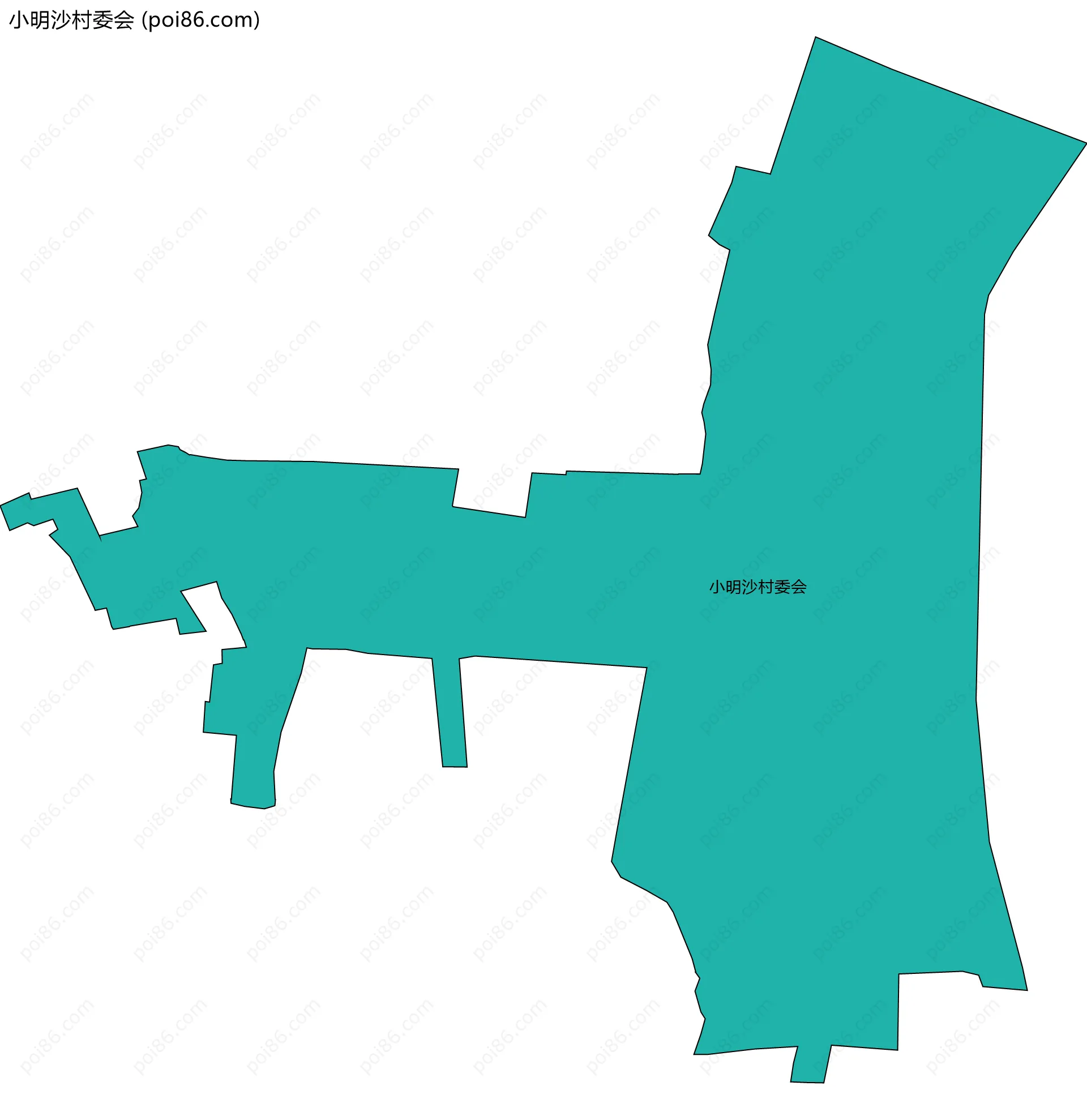 小明沙村委会边界地图