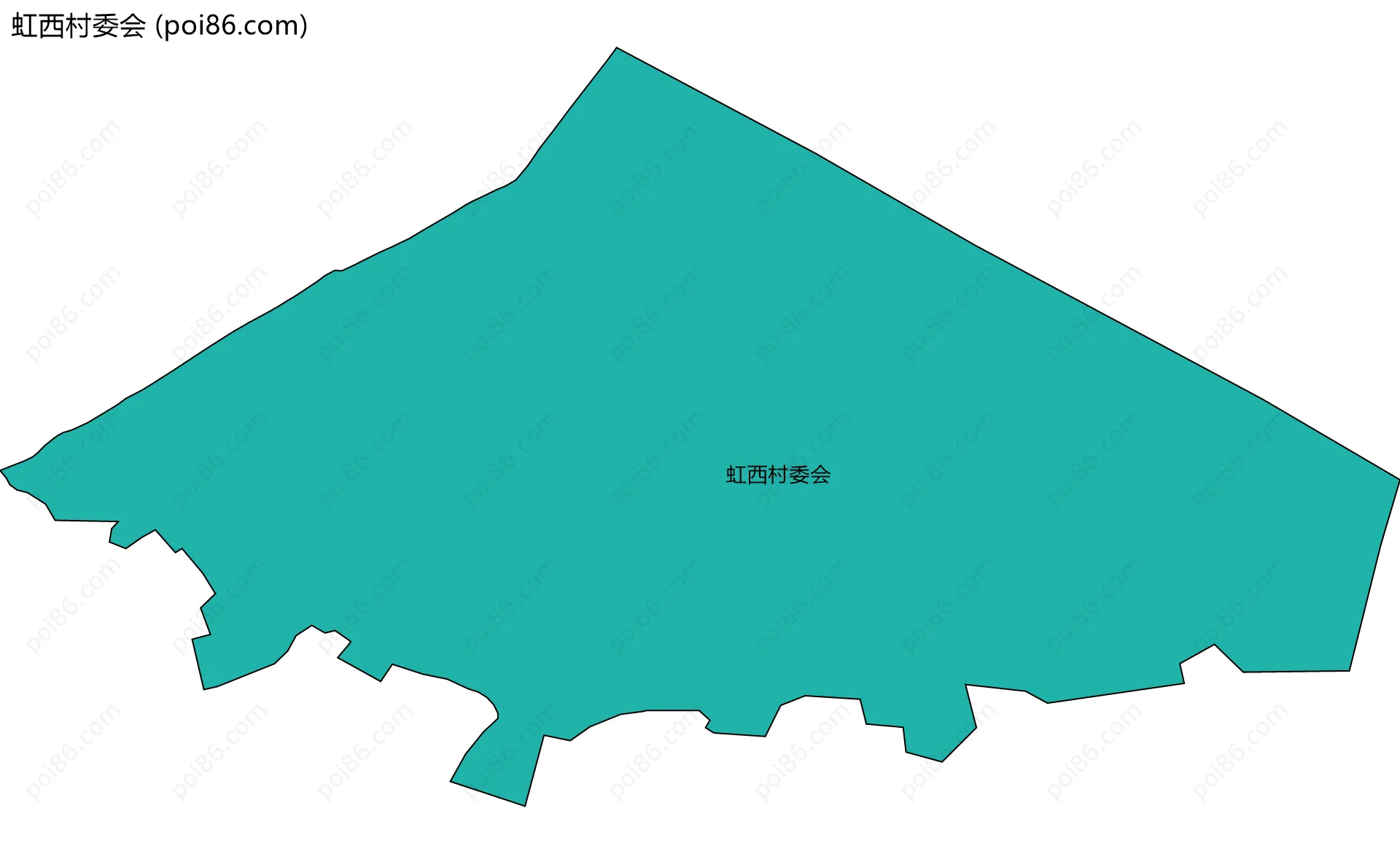 虹西村委会边界地图