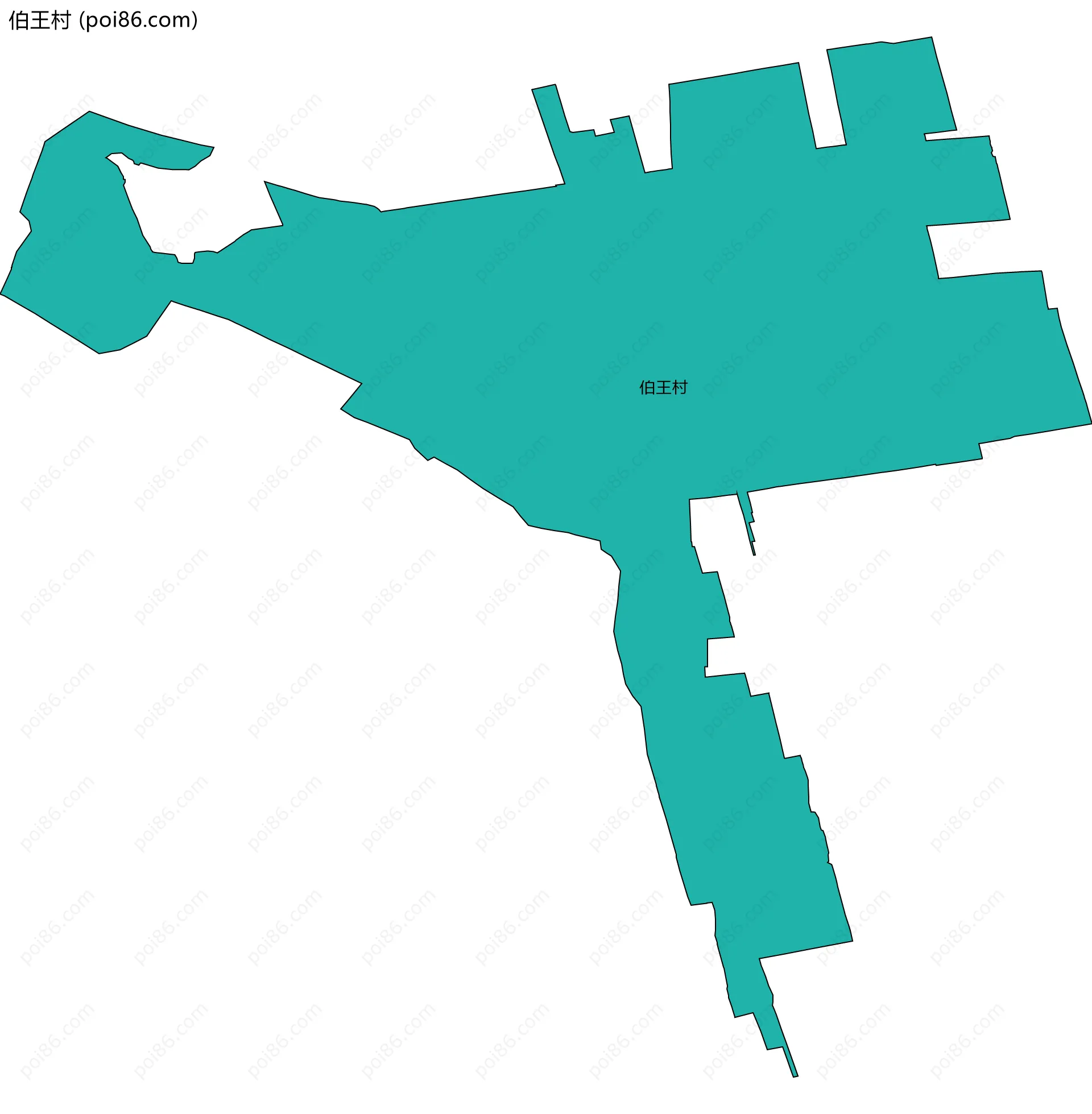 伯王村边界地图