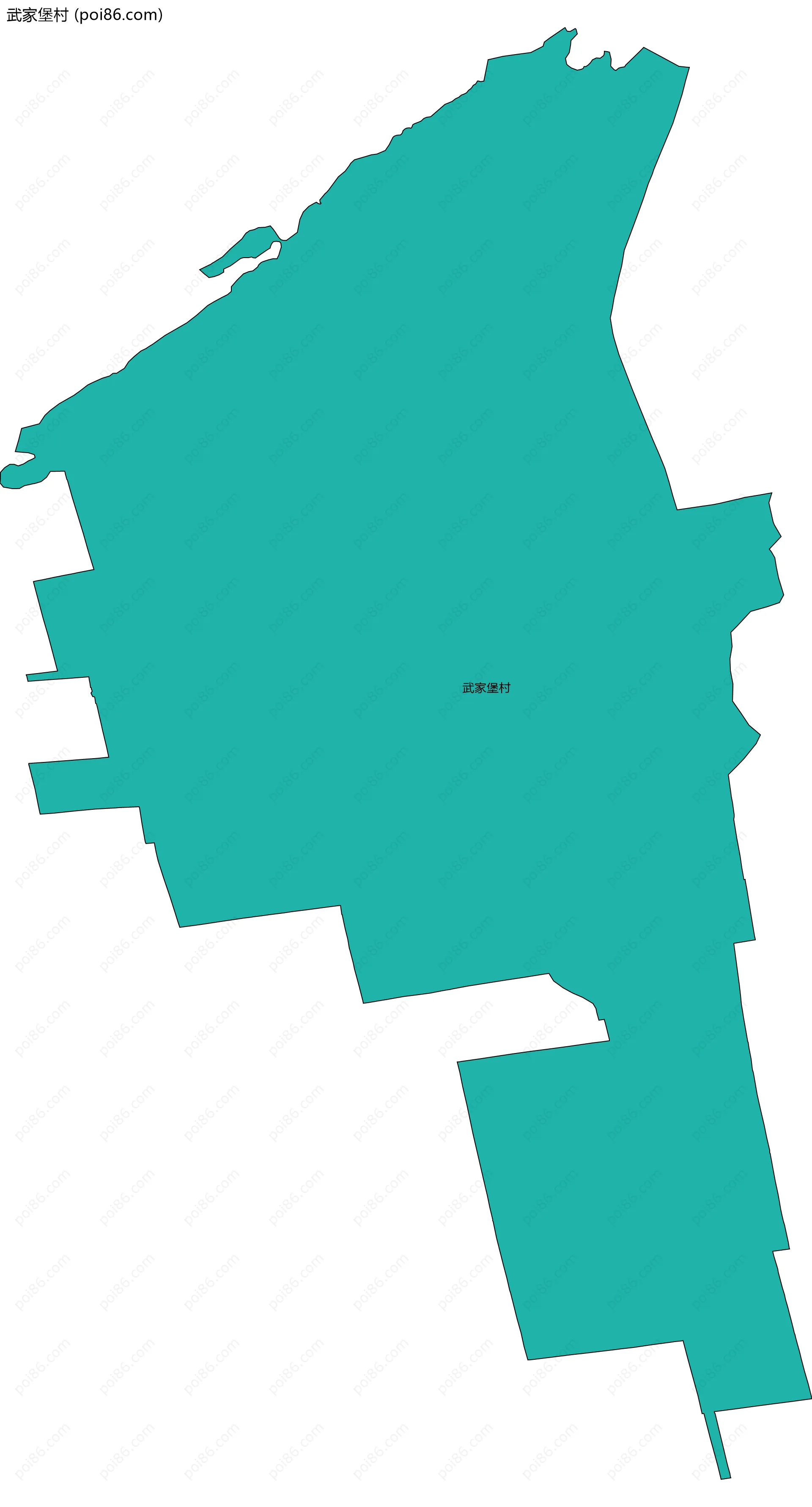 武家堡村边界地图