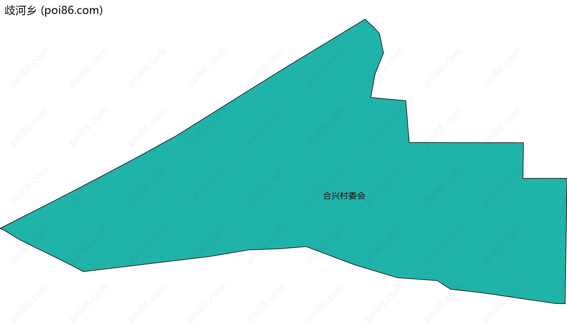 歧河乡边界地图(五级行政区划)