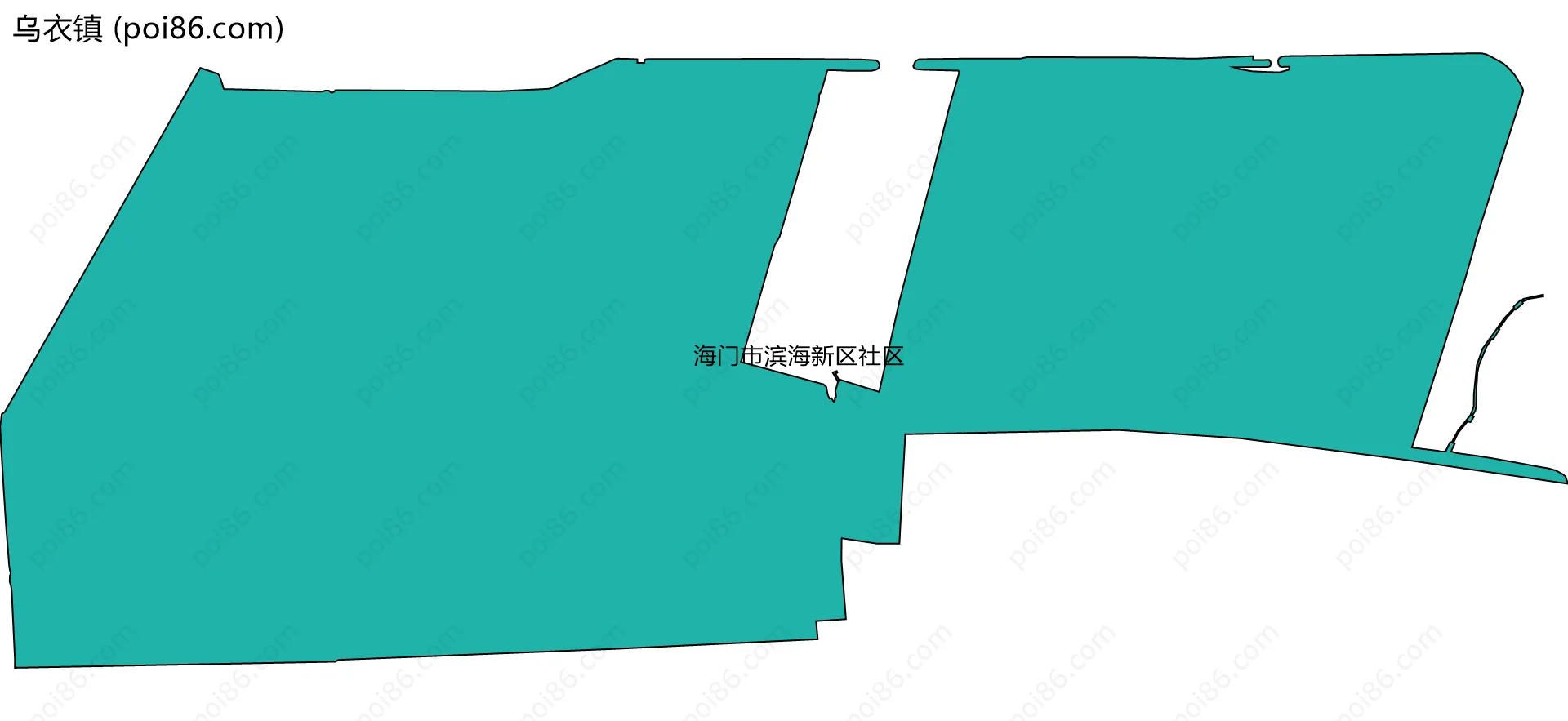 乌衣镇边界地图(五级行政区划)