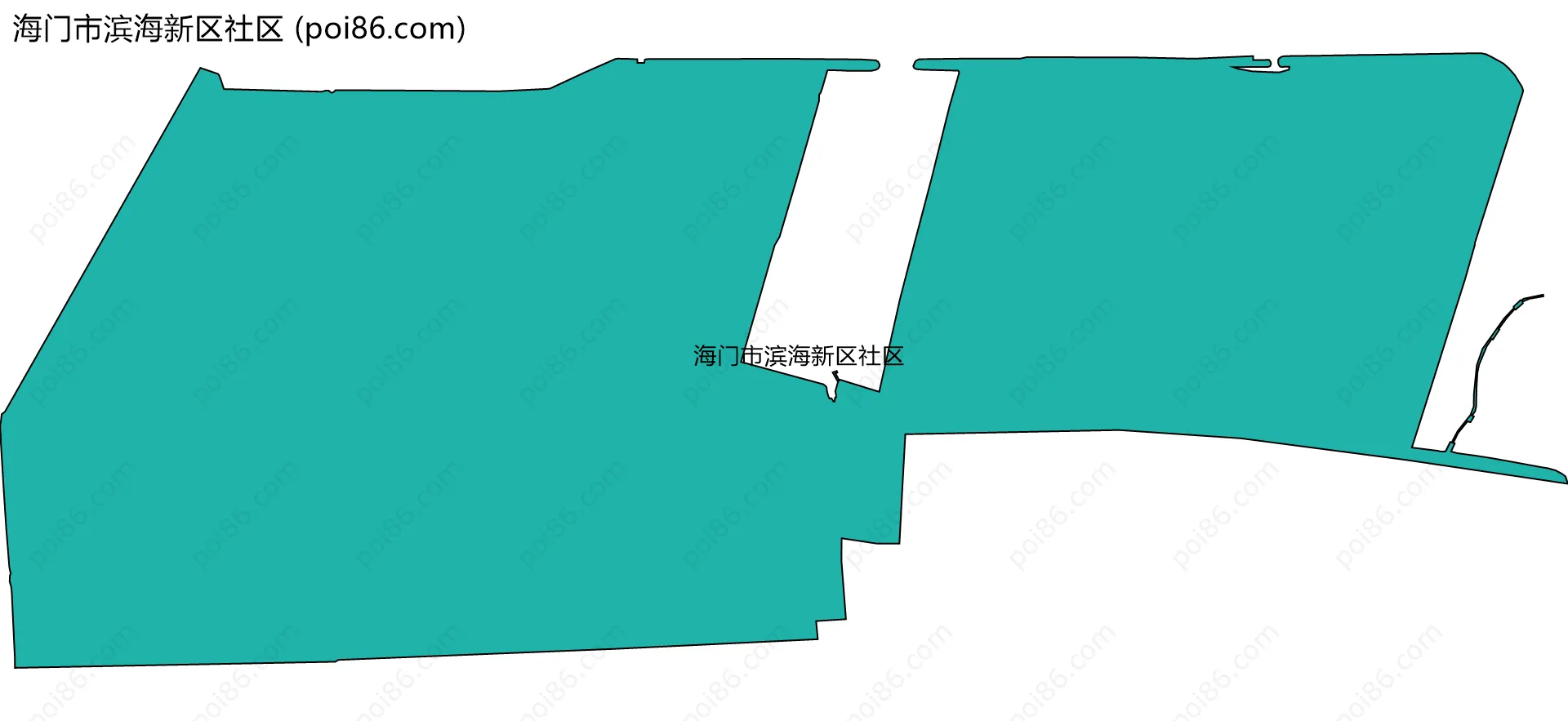 海门市滨海新区社区边界地图