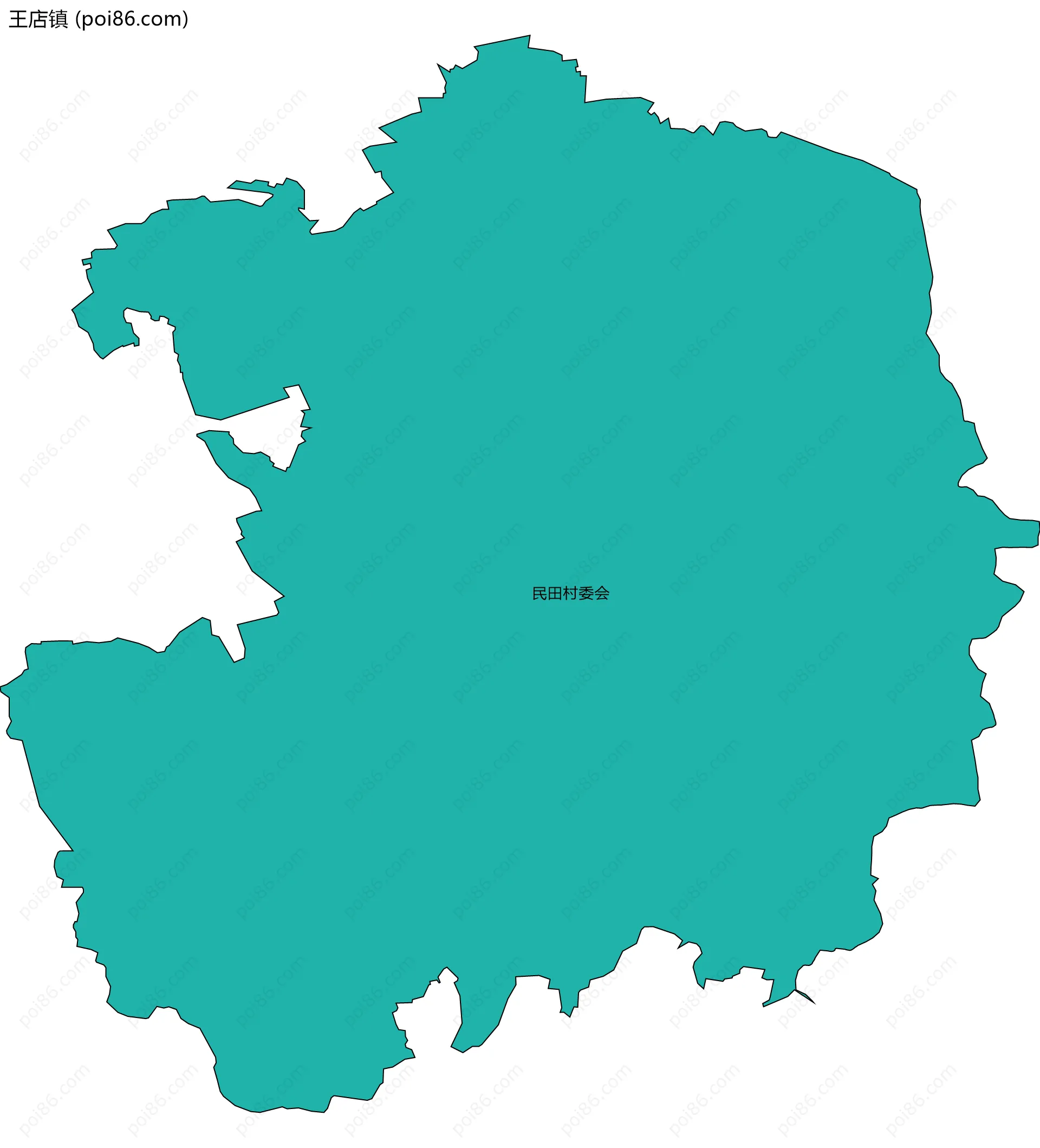 王店镇边界地图(五级行政区划)