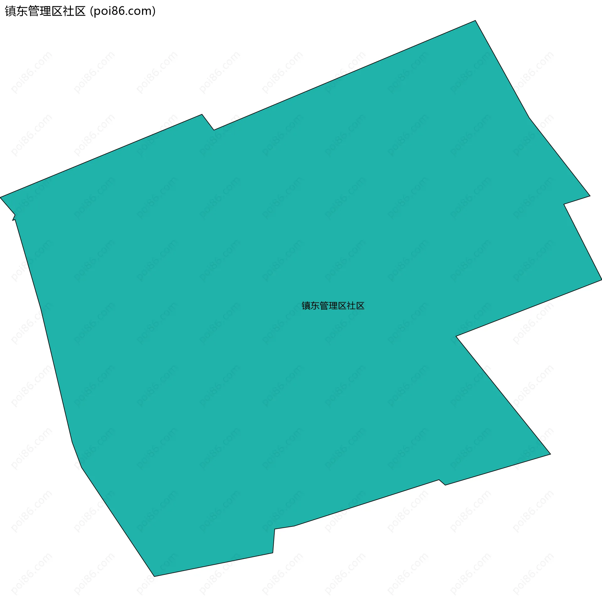 镇东管理区社区边界地图