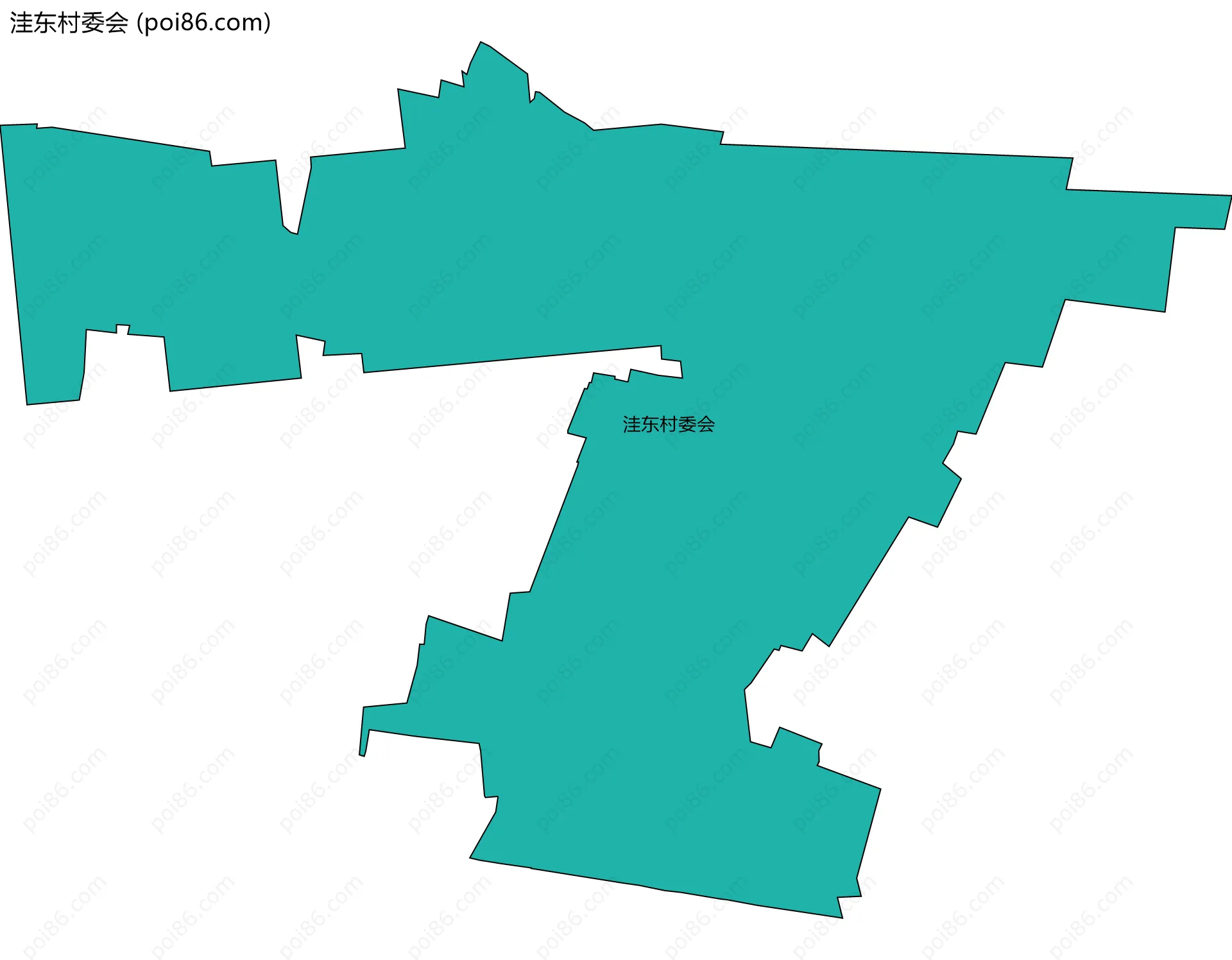 洼东村委会边界地图