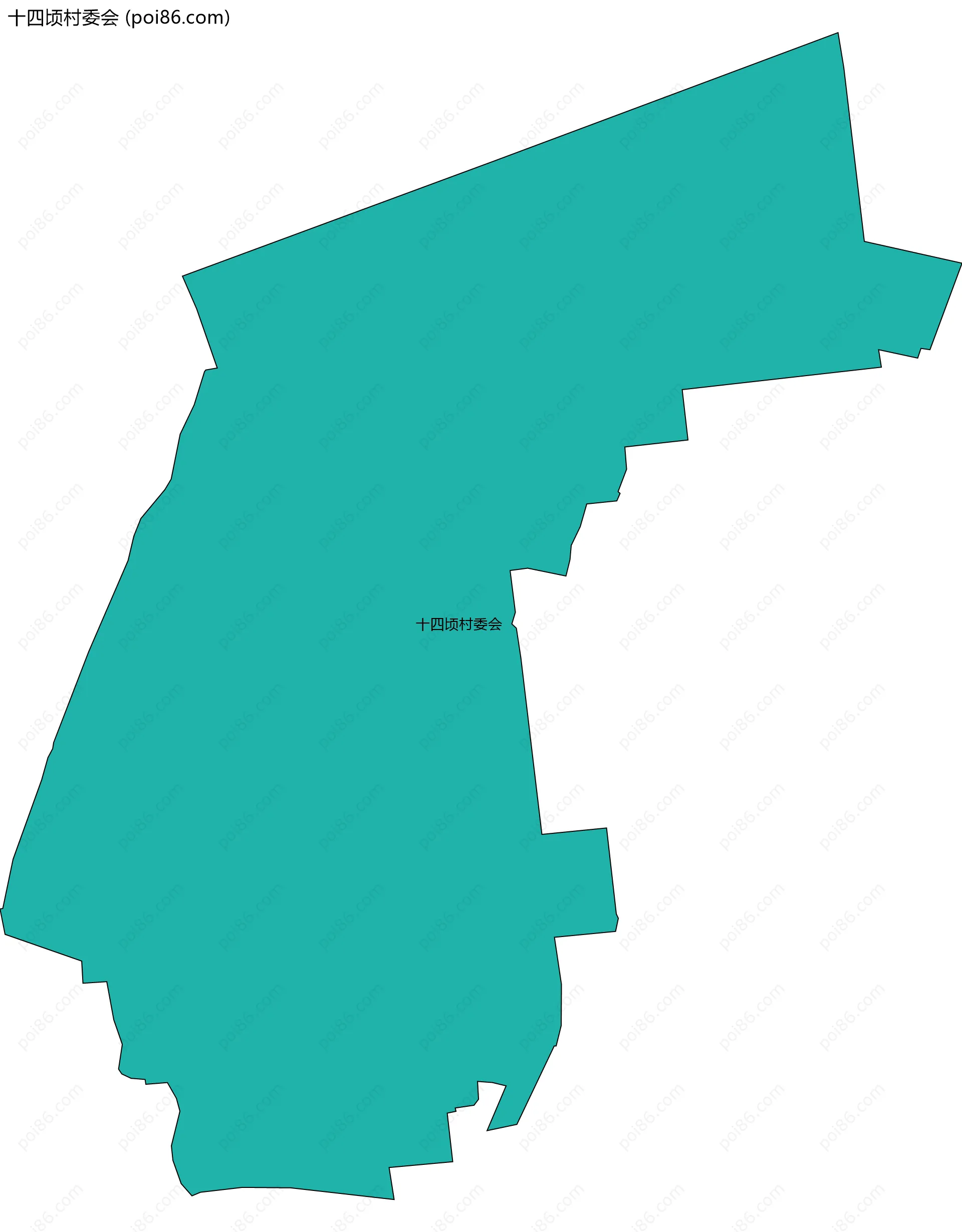 十四顷村委会边界地图