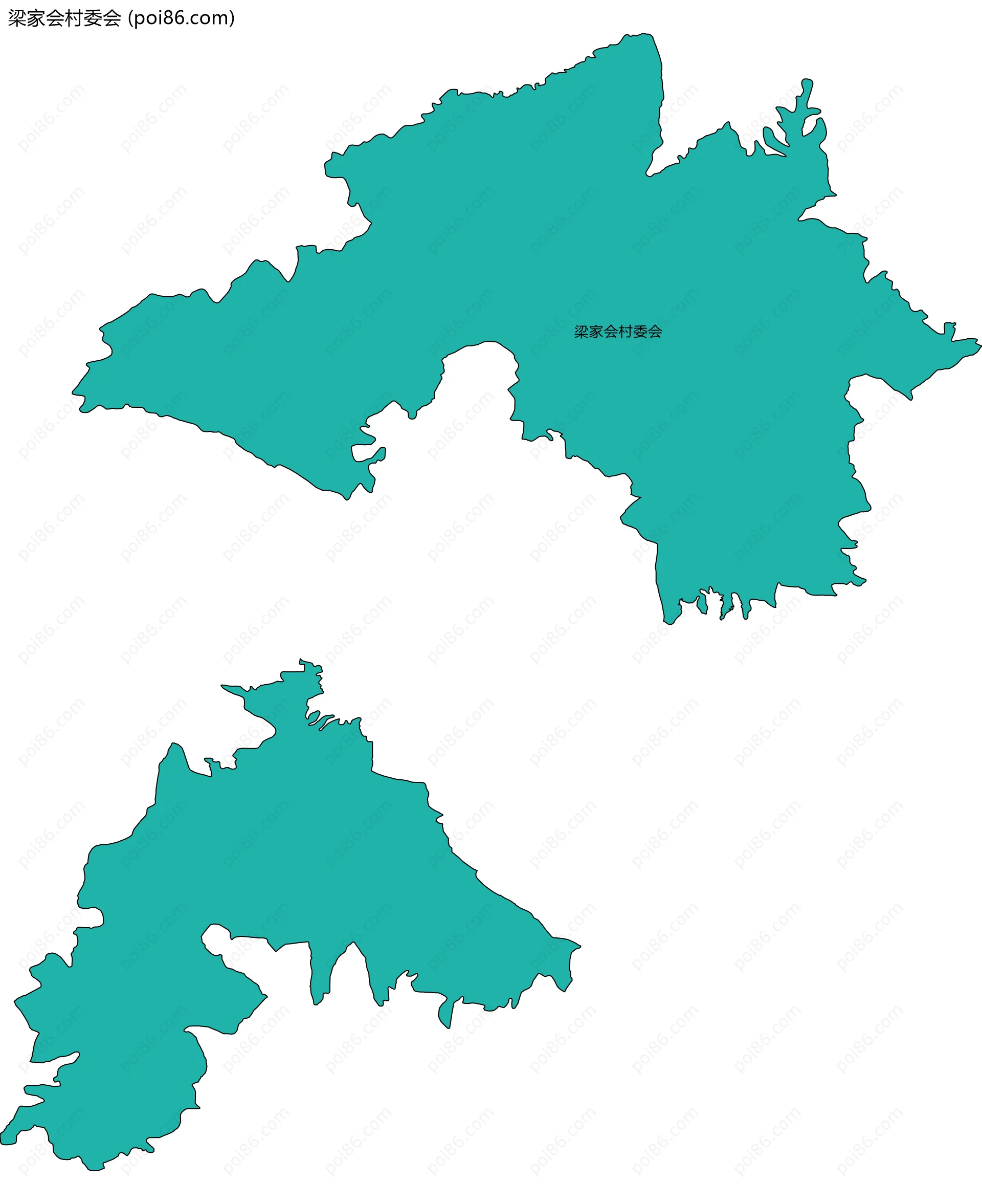 梁家会村委会边界地图