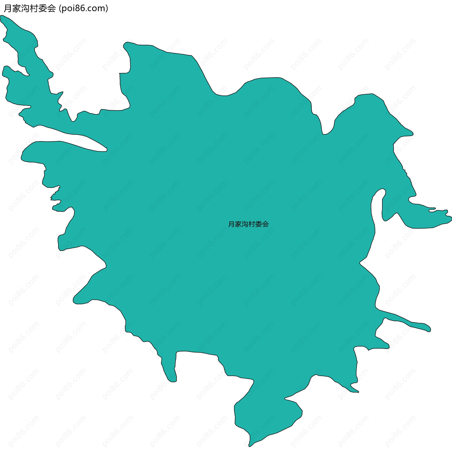 月家沟村委会边界地图