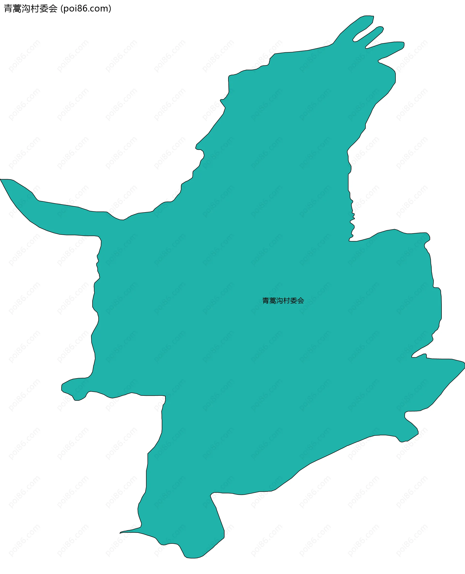 青蒿沟村委会边界地图