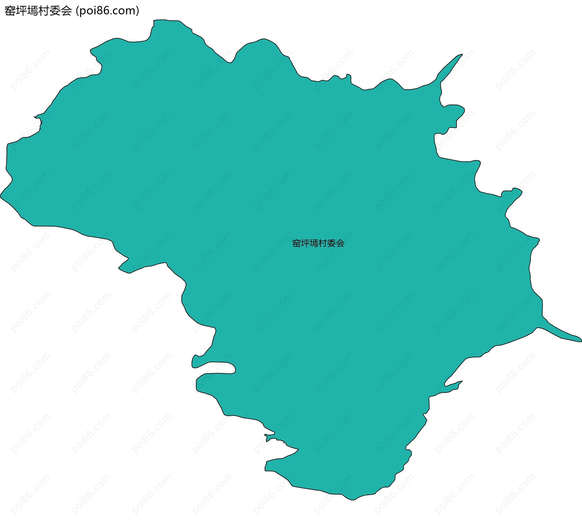 窑坪墕村委会边界地图