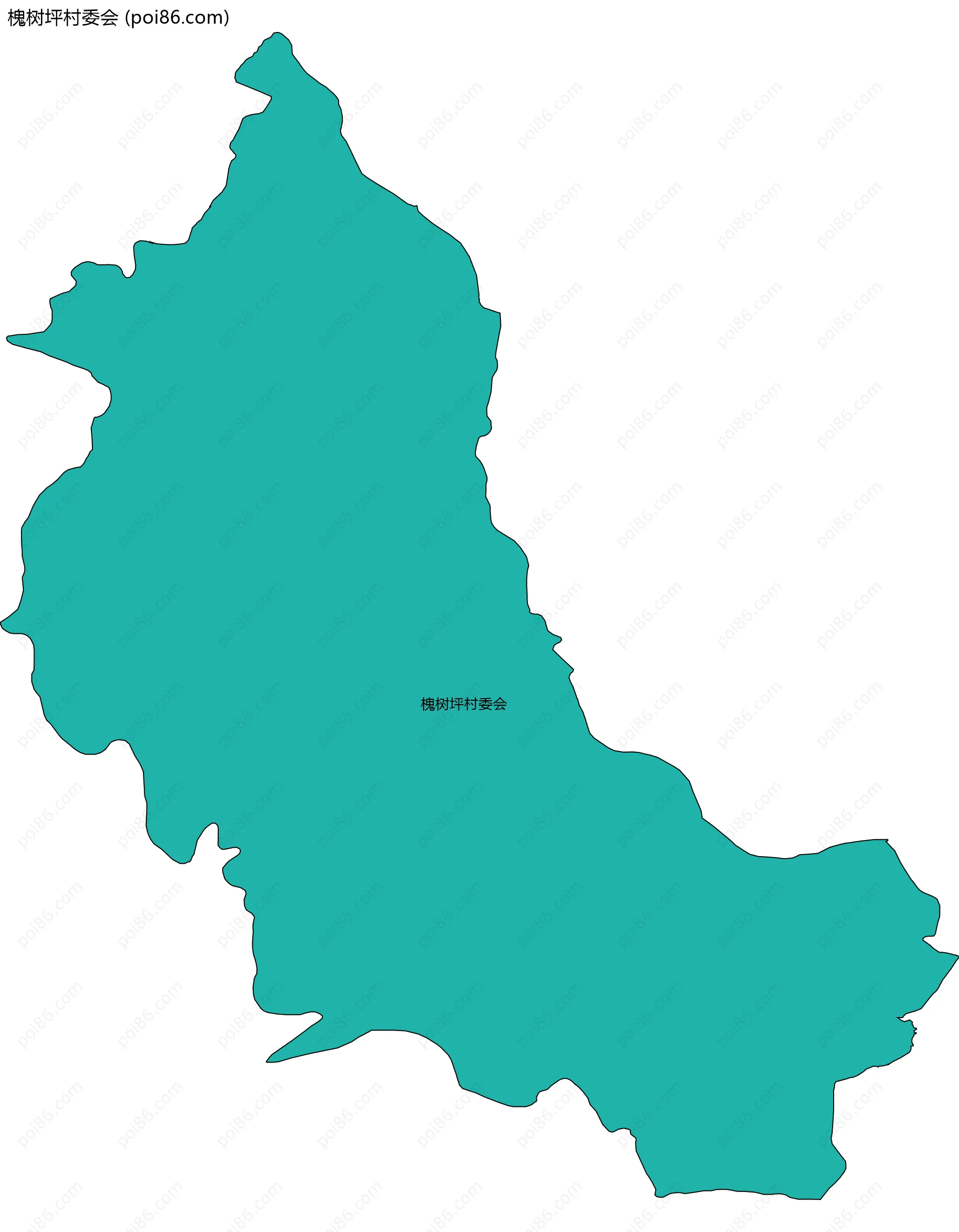 槐树坪村委会边界地图