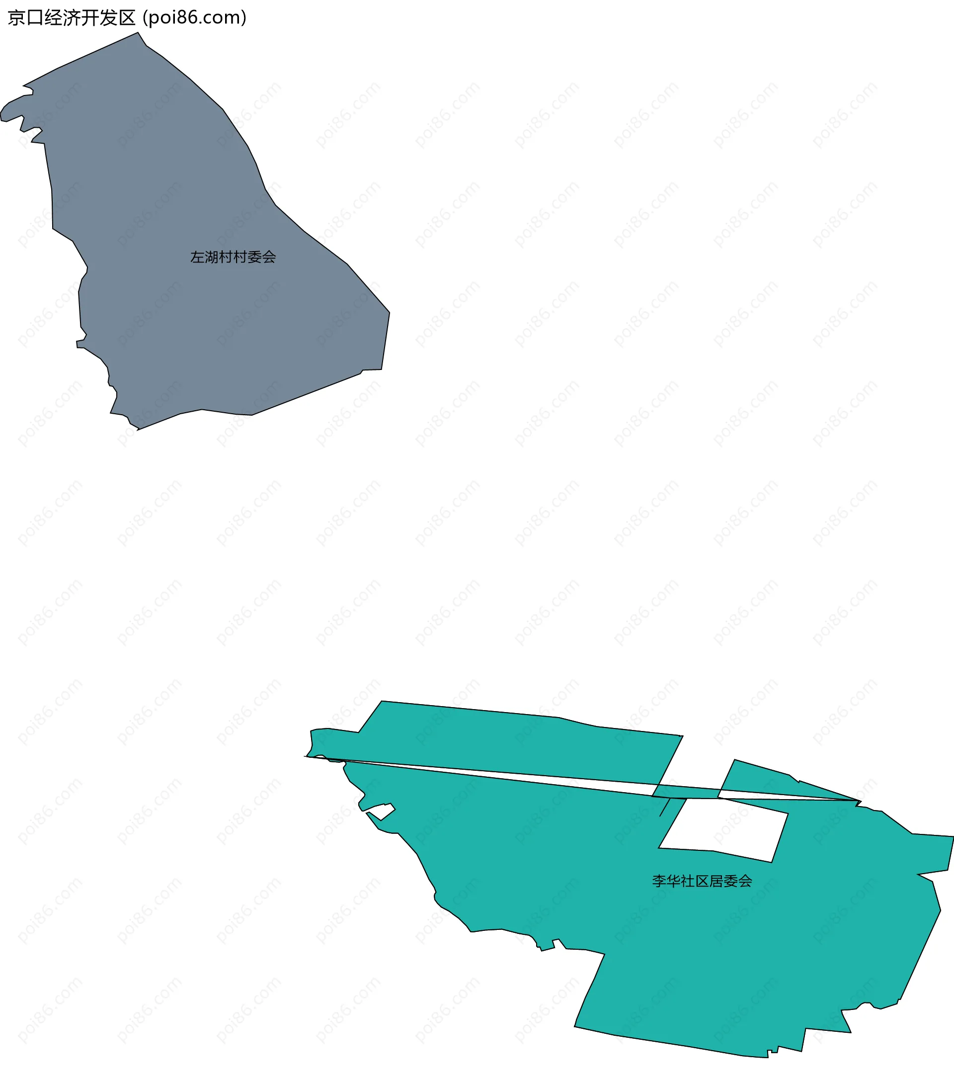 京口经济开发区边界地图(五级行政区划)