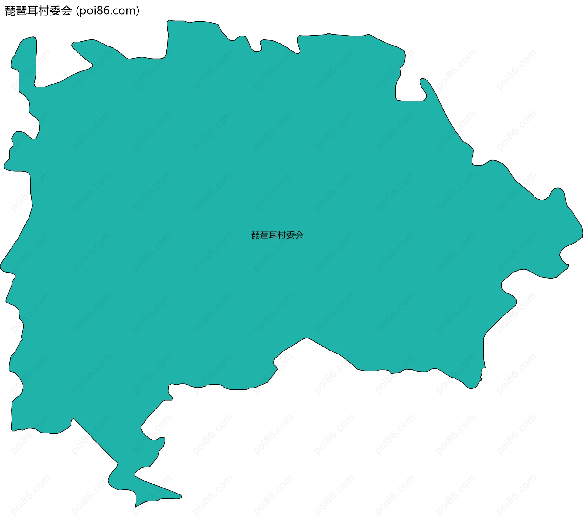 琵琶耳村委会边界地图
