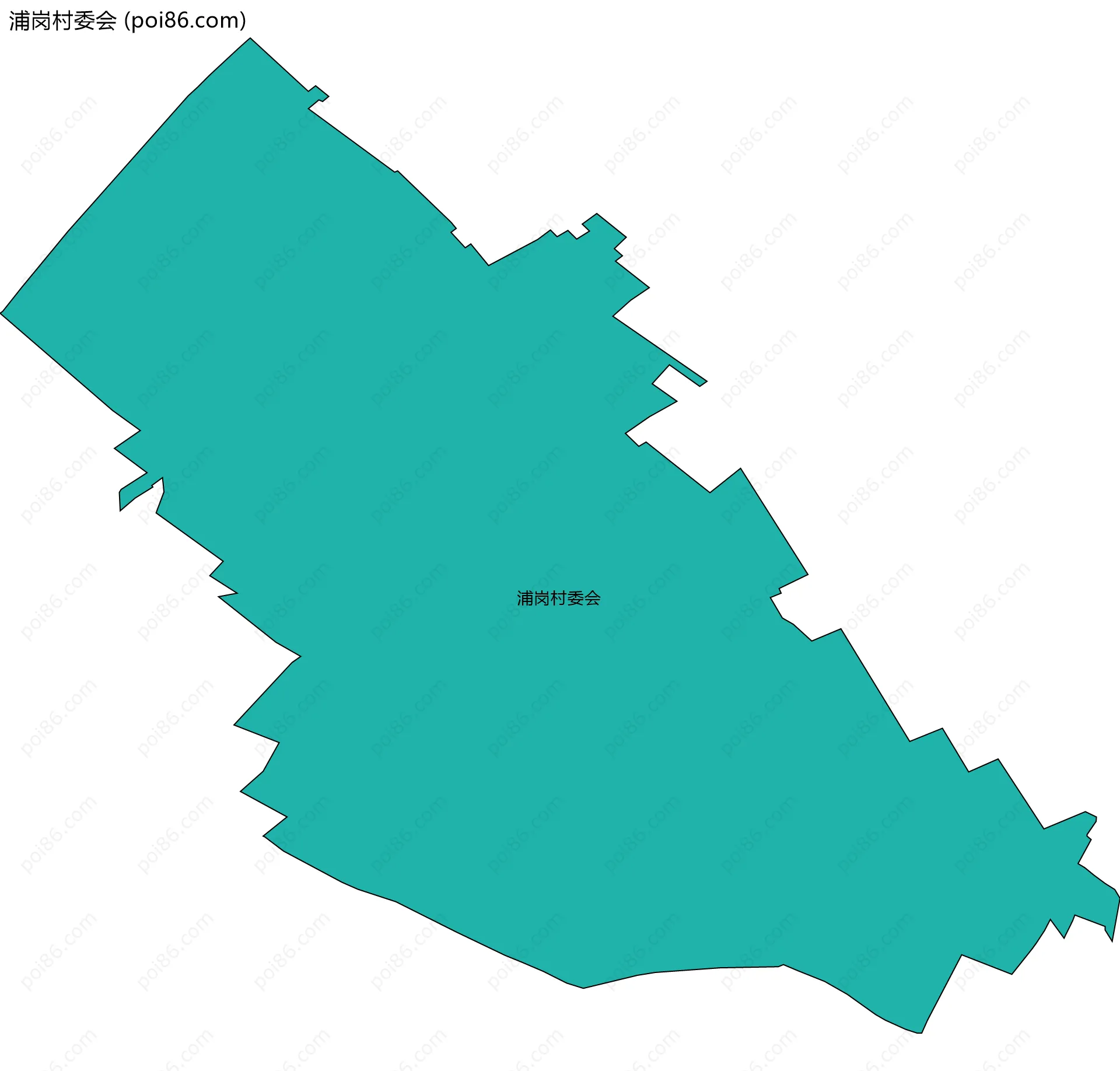 浦岗村委会边界地图