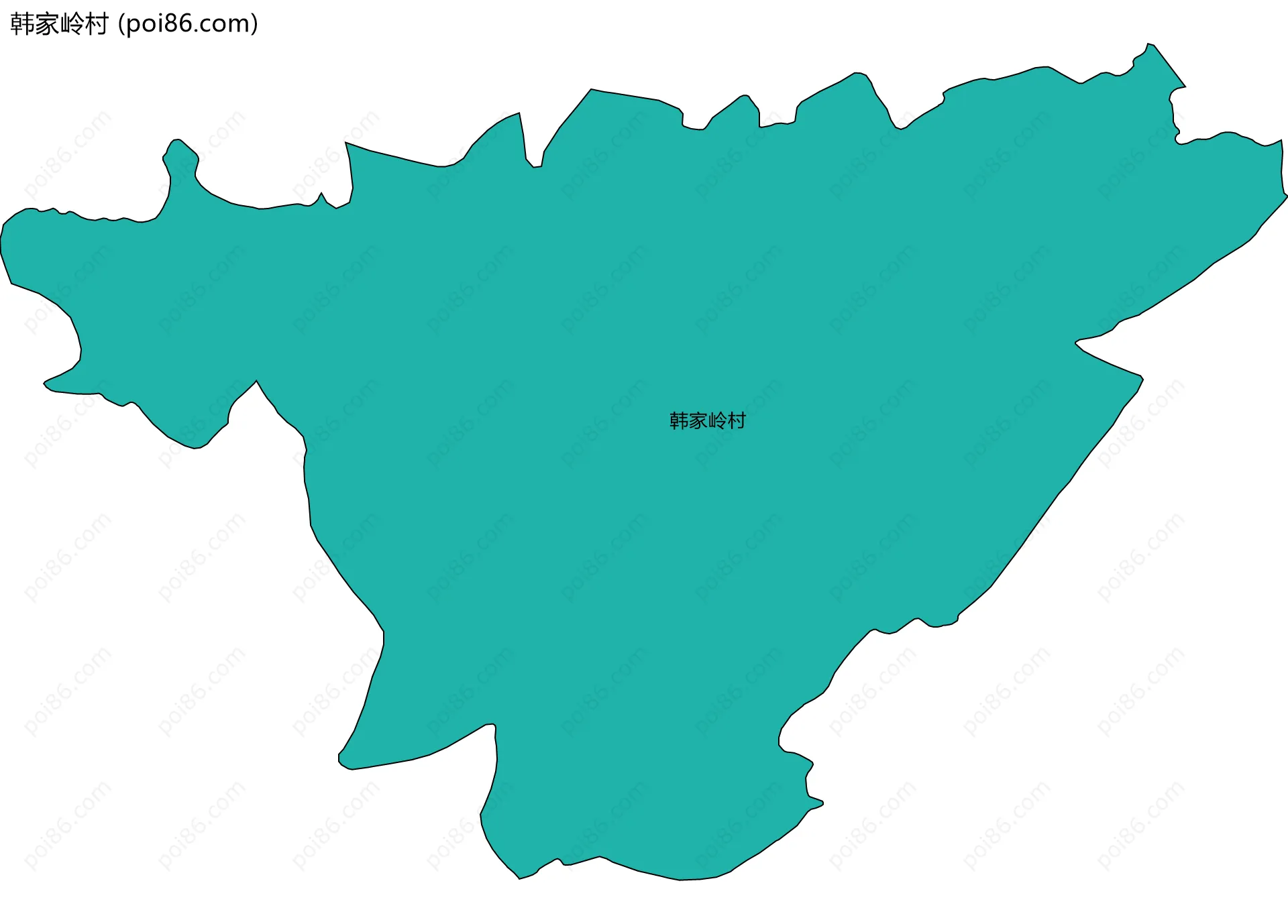 韩家岭村边界地图