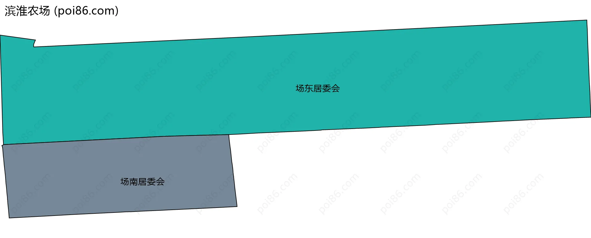 滨淮农场边界地图(五级行政区划)