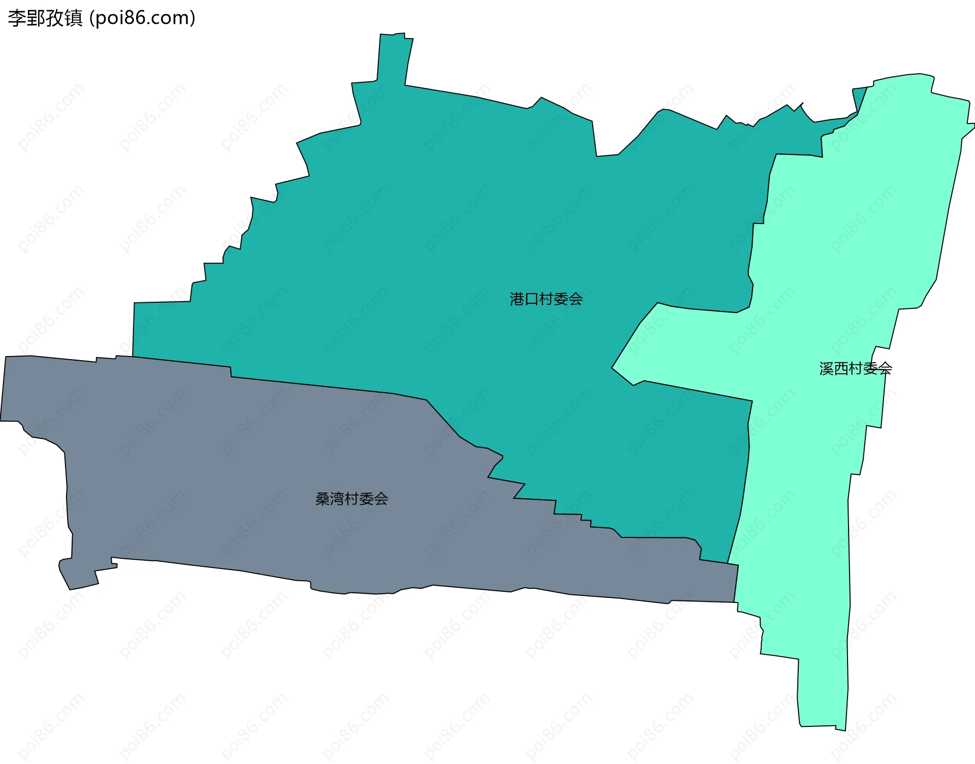 李郢孜镇边界地图(五级行政区划)