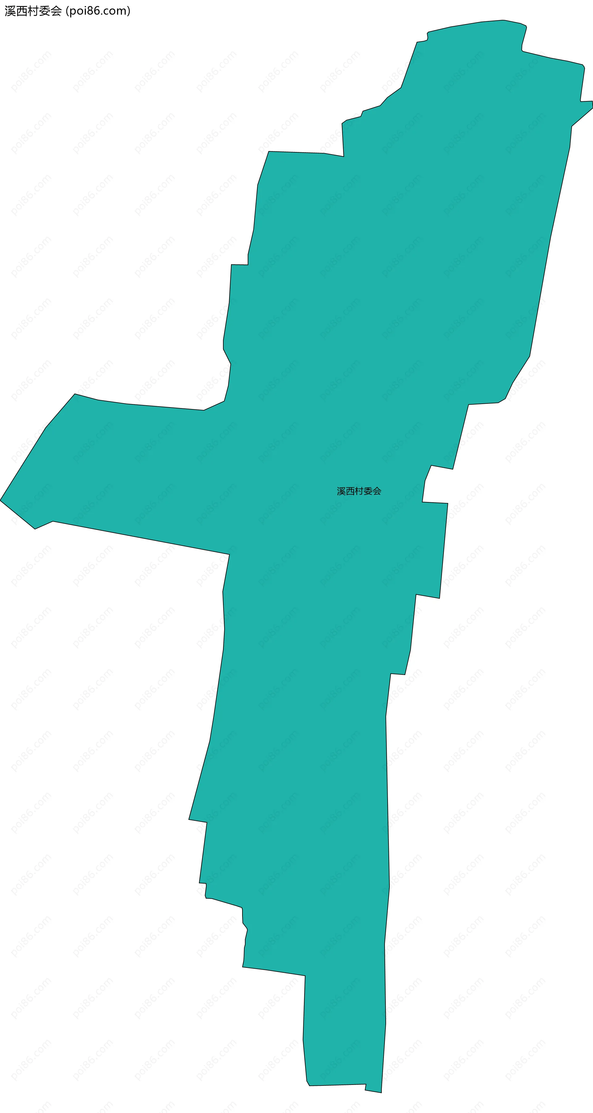 溪西村委会边界地图
