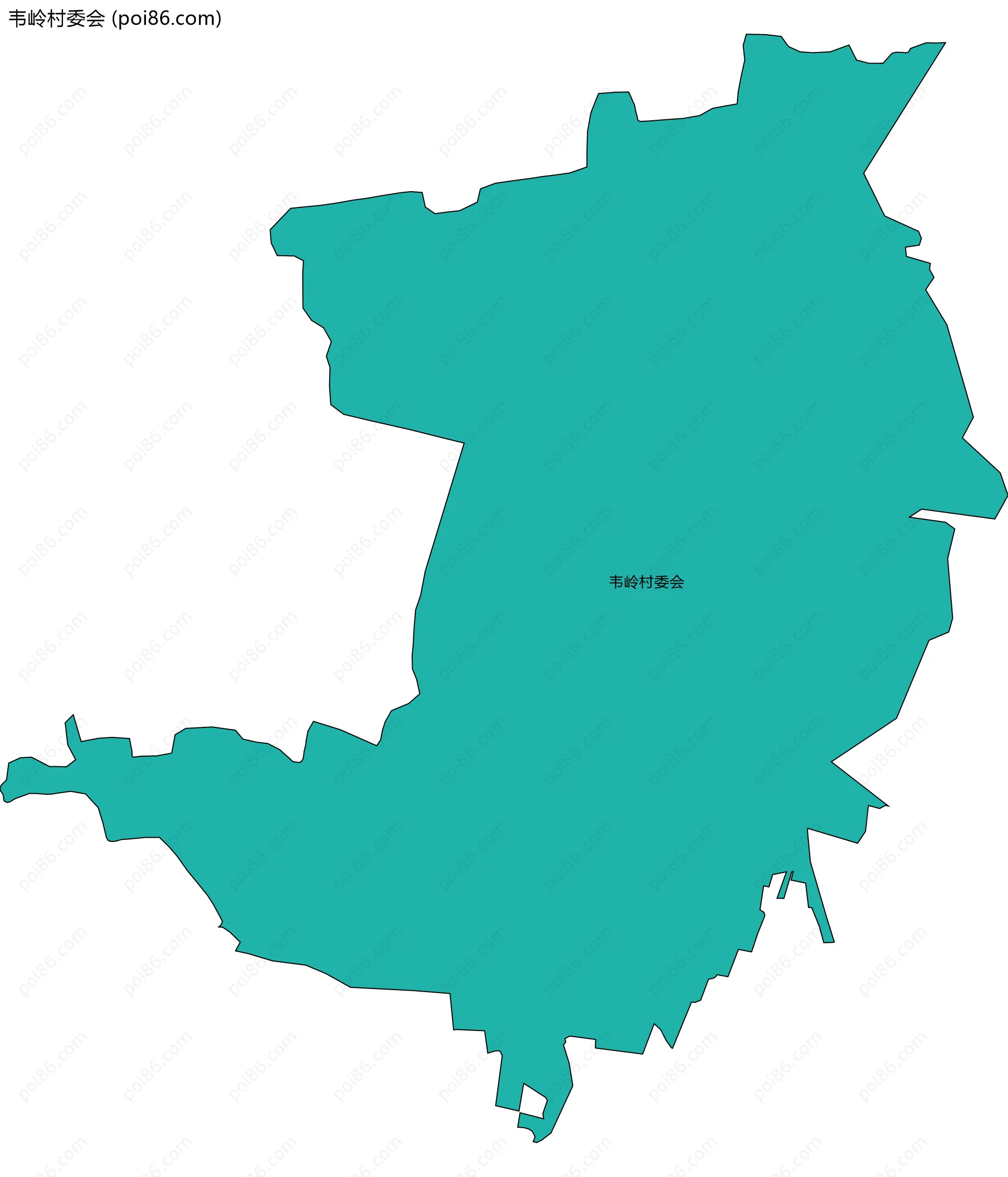 韦岭村委会边界地图