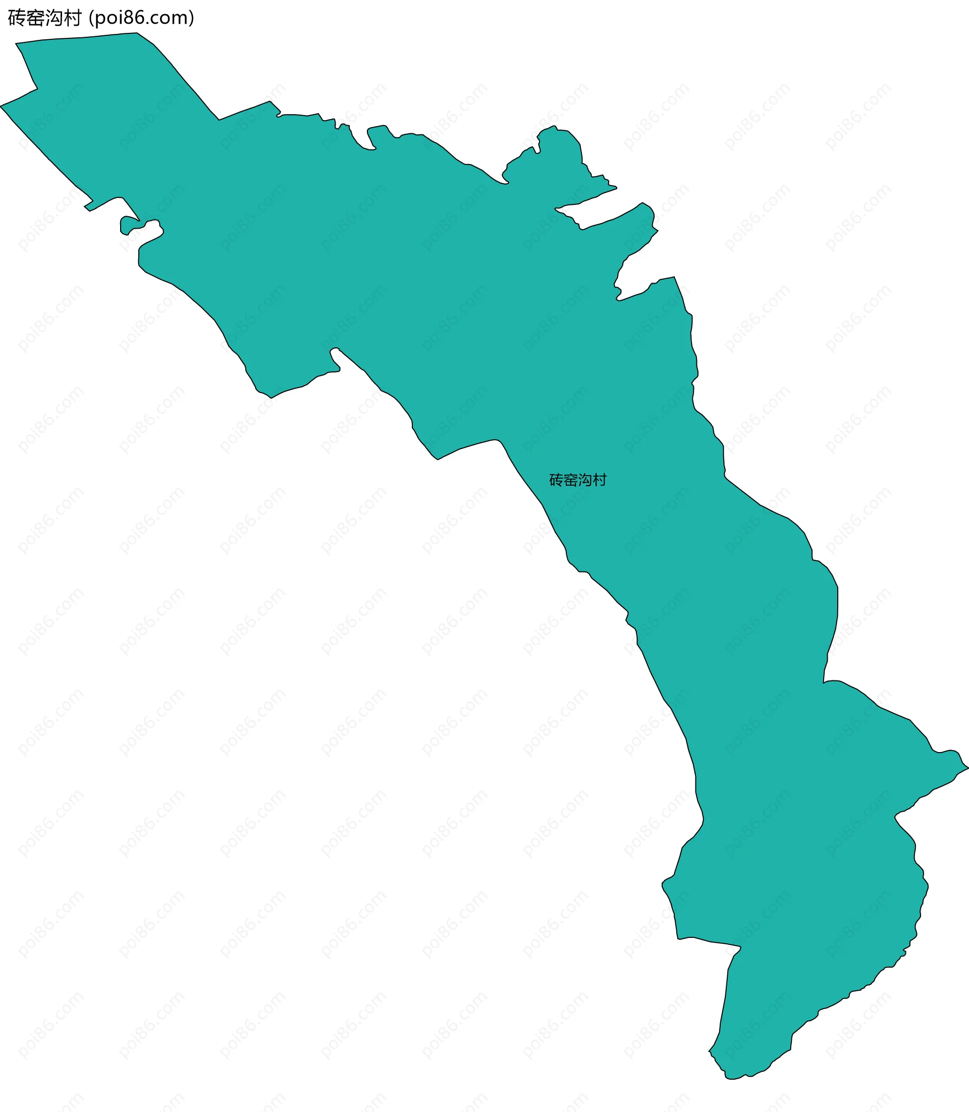 砖窑沟村边界地图