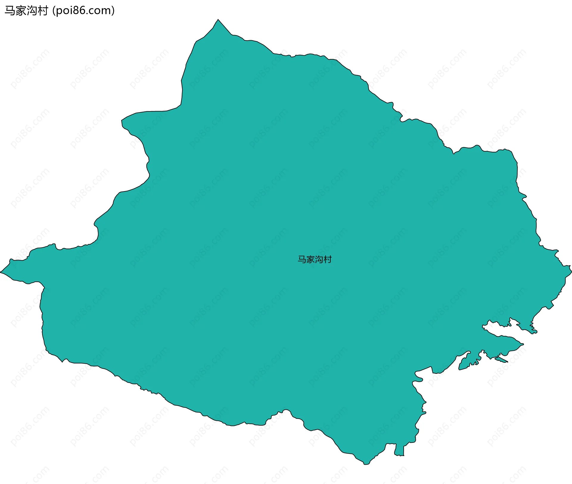 马家沟村边界地图