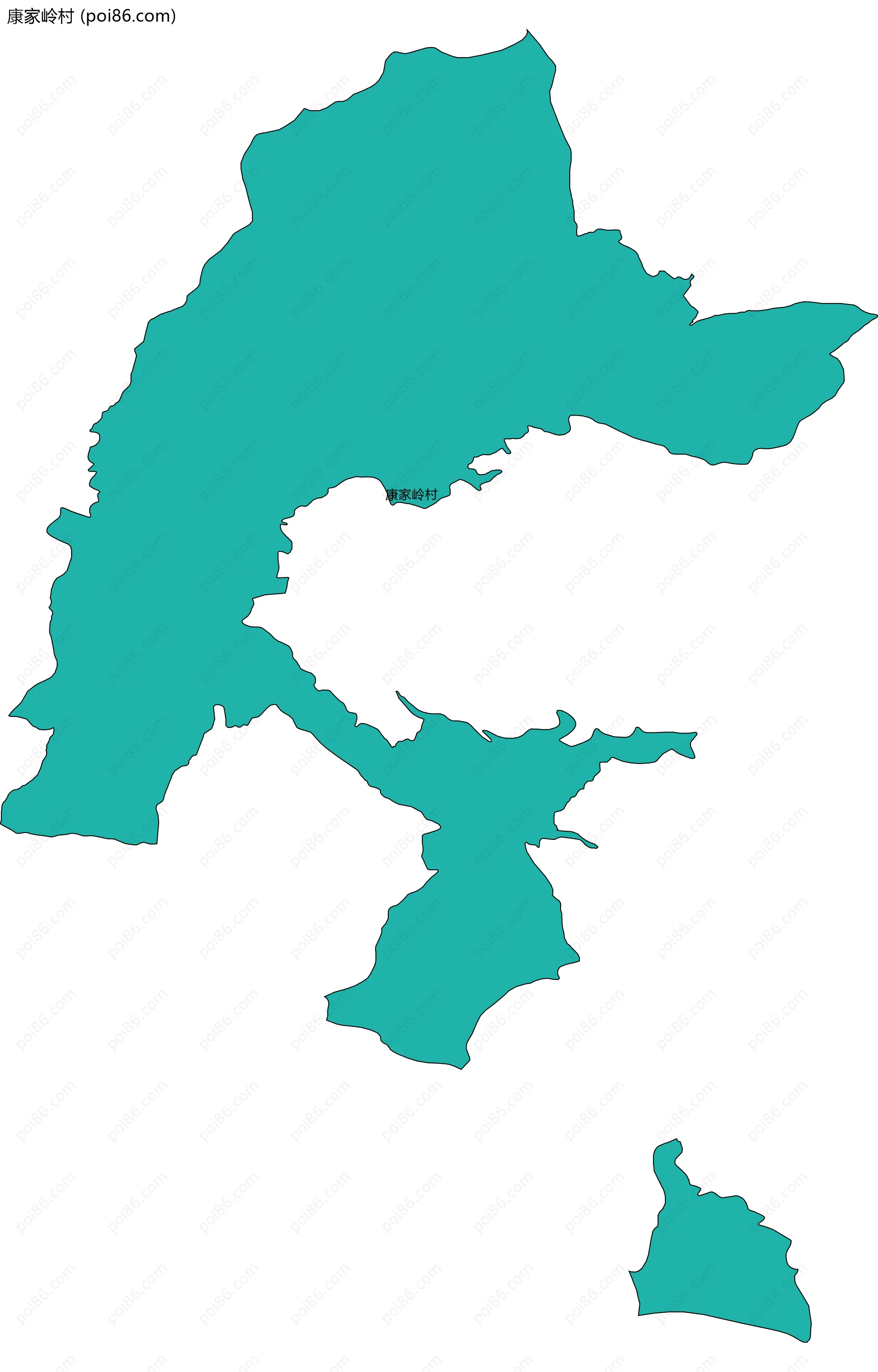 康家岭村边界地图