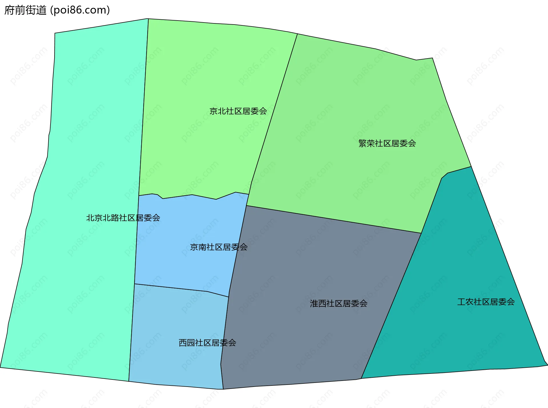 府前街道边界地图(五级行政区划)
