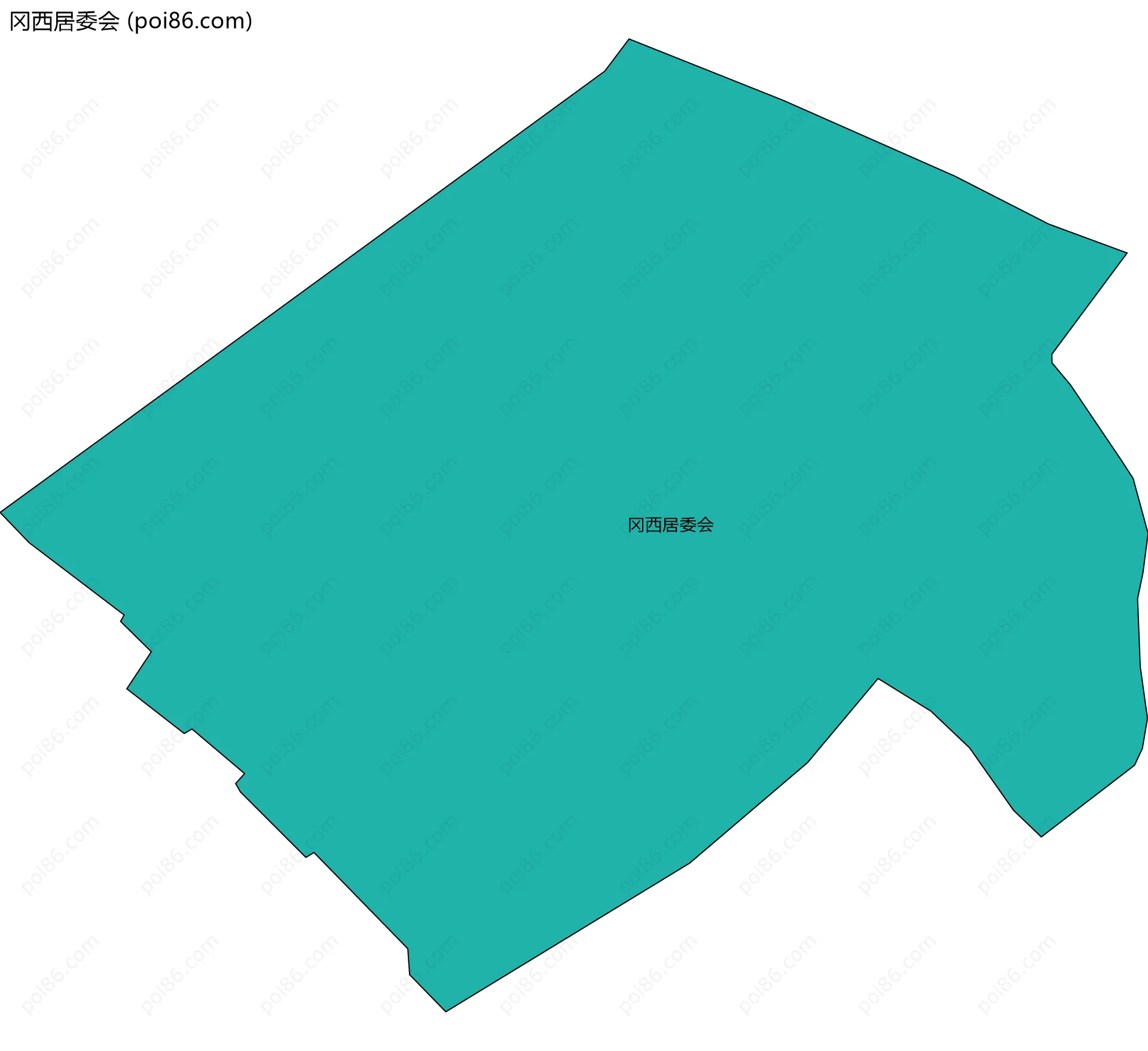 冈西居委会边界地图
