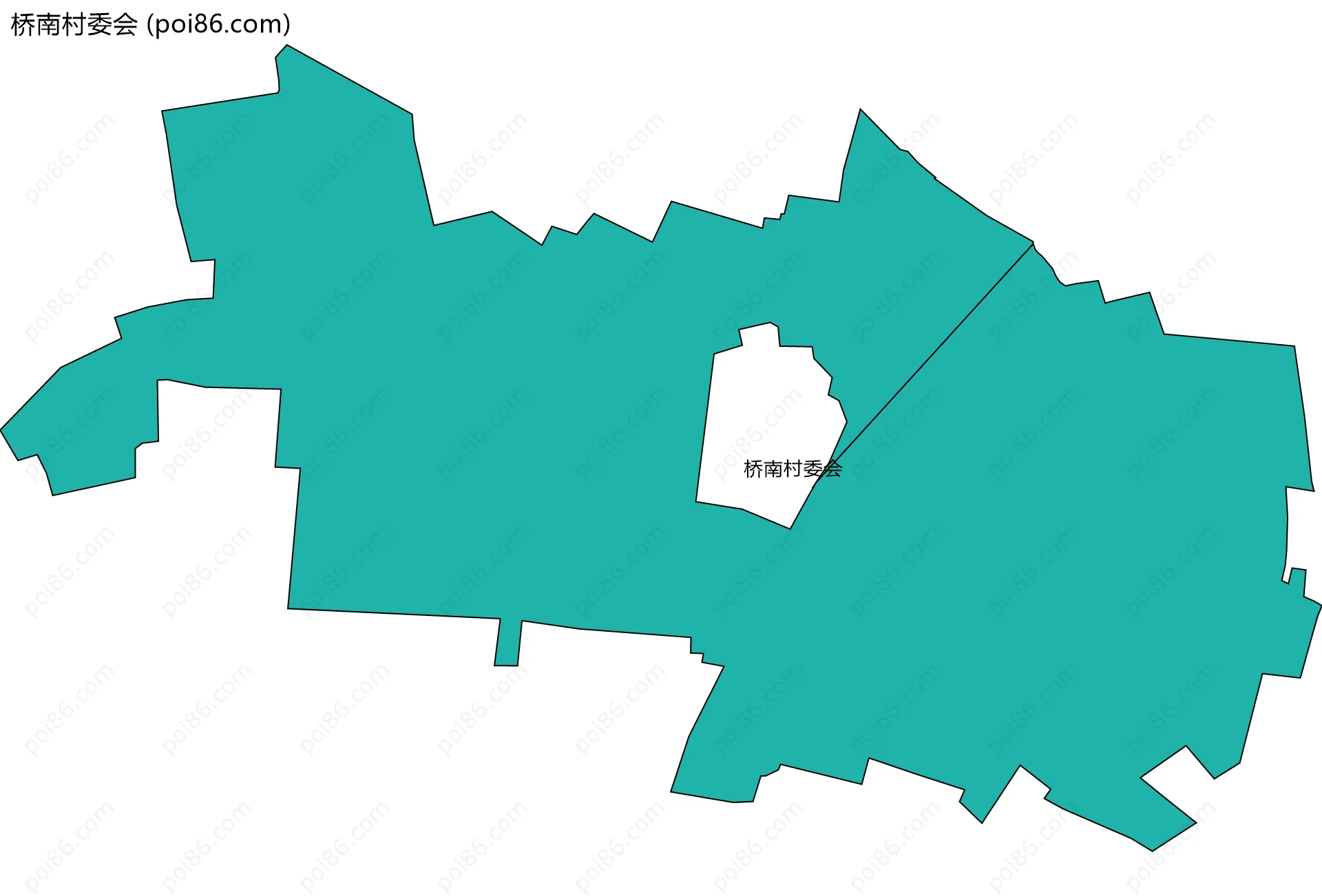 桥南村委会边界地图