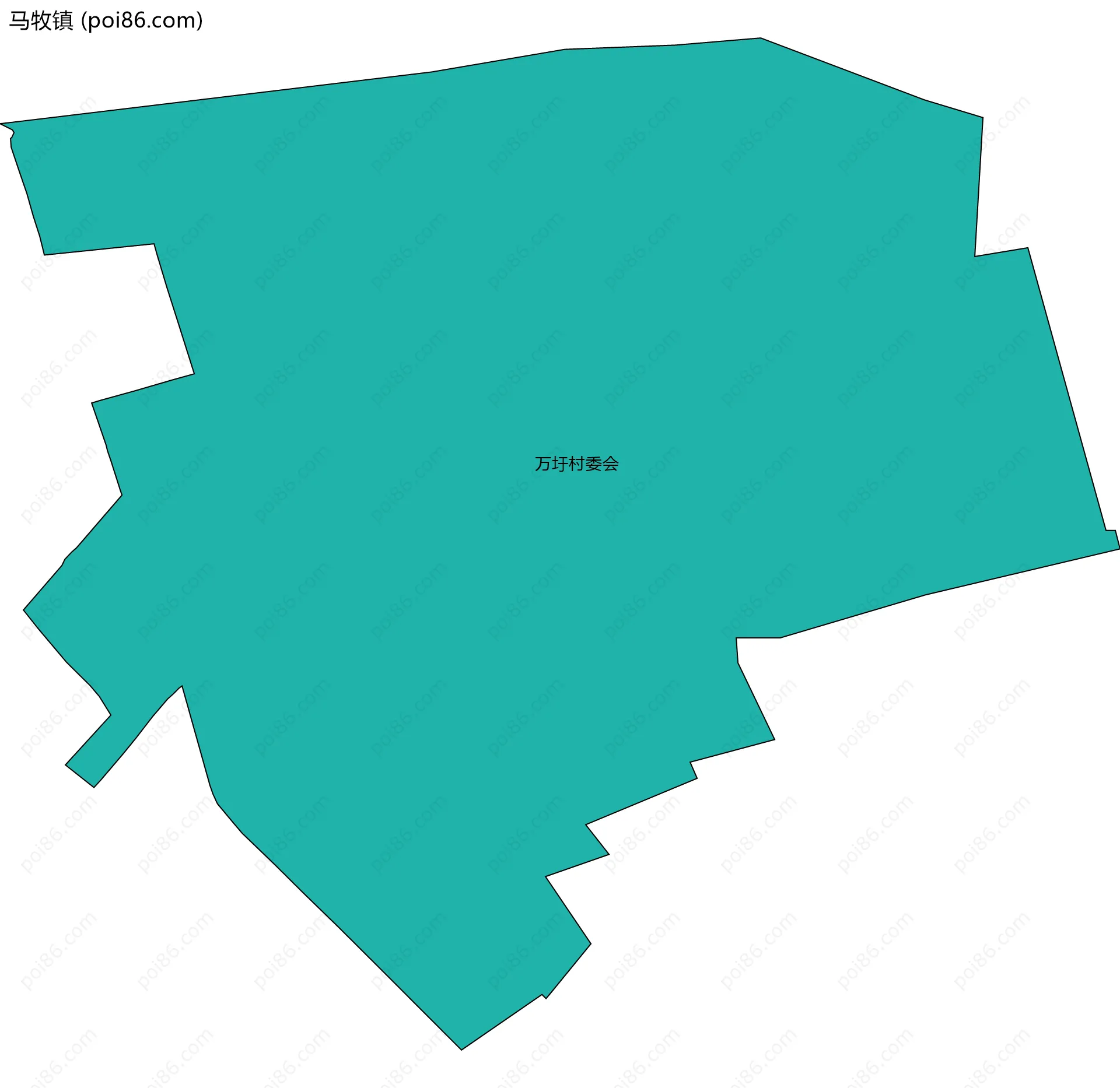 马牧镇边界地图(五级行政区划)