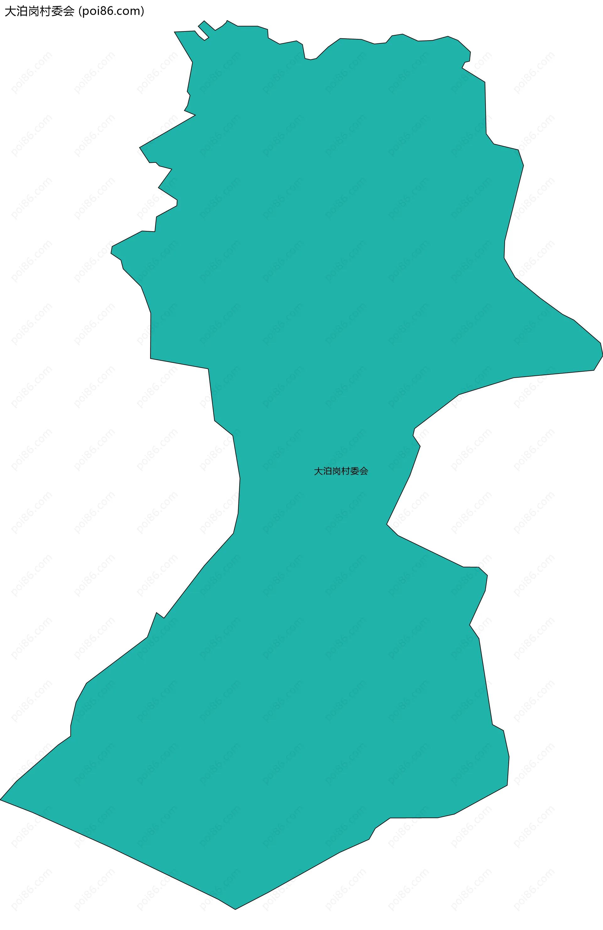 大泊岗村委会边界地图