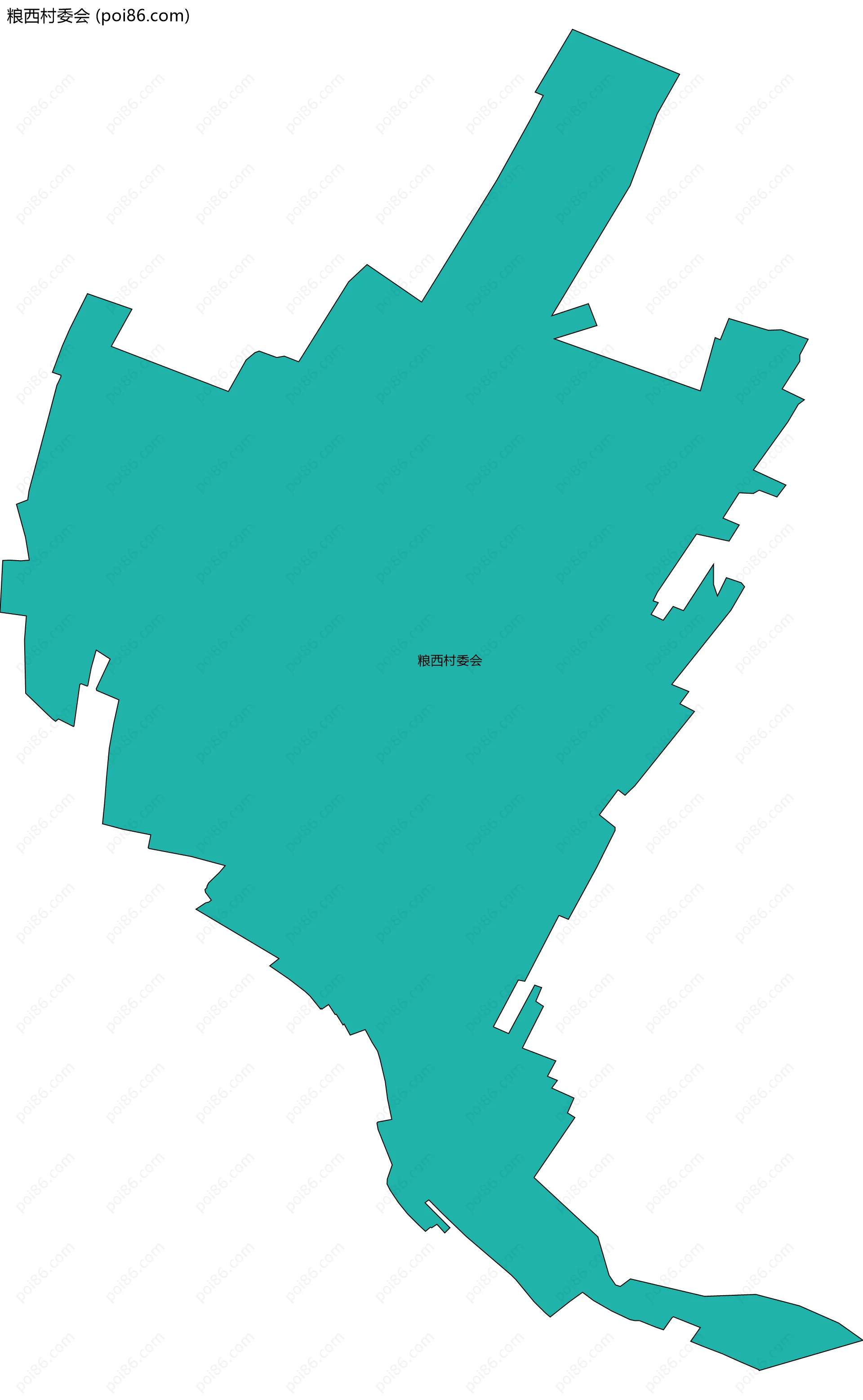 粮西村委会边界地图