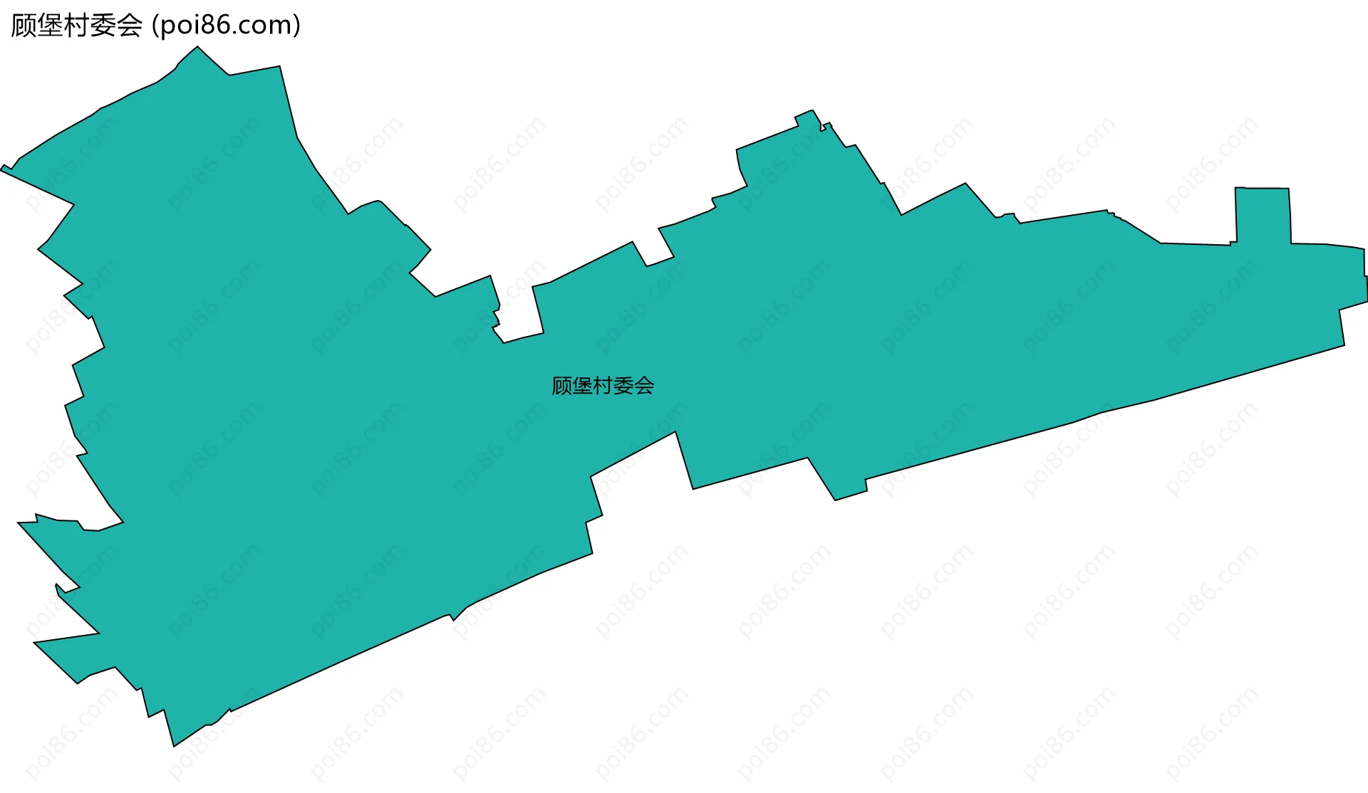 顾堡村委会边界地图