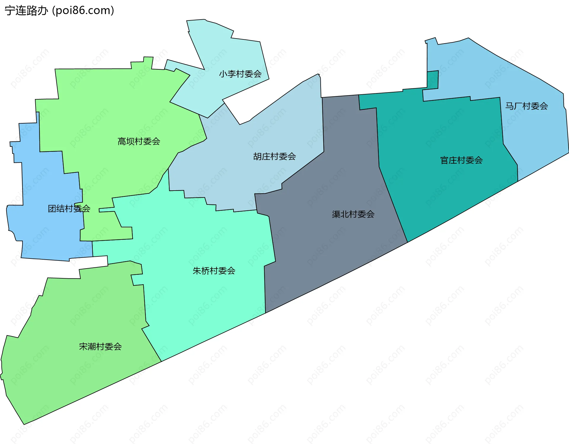 宁连路办边界地图(五级行政区划)