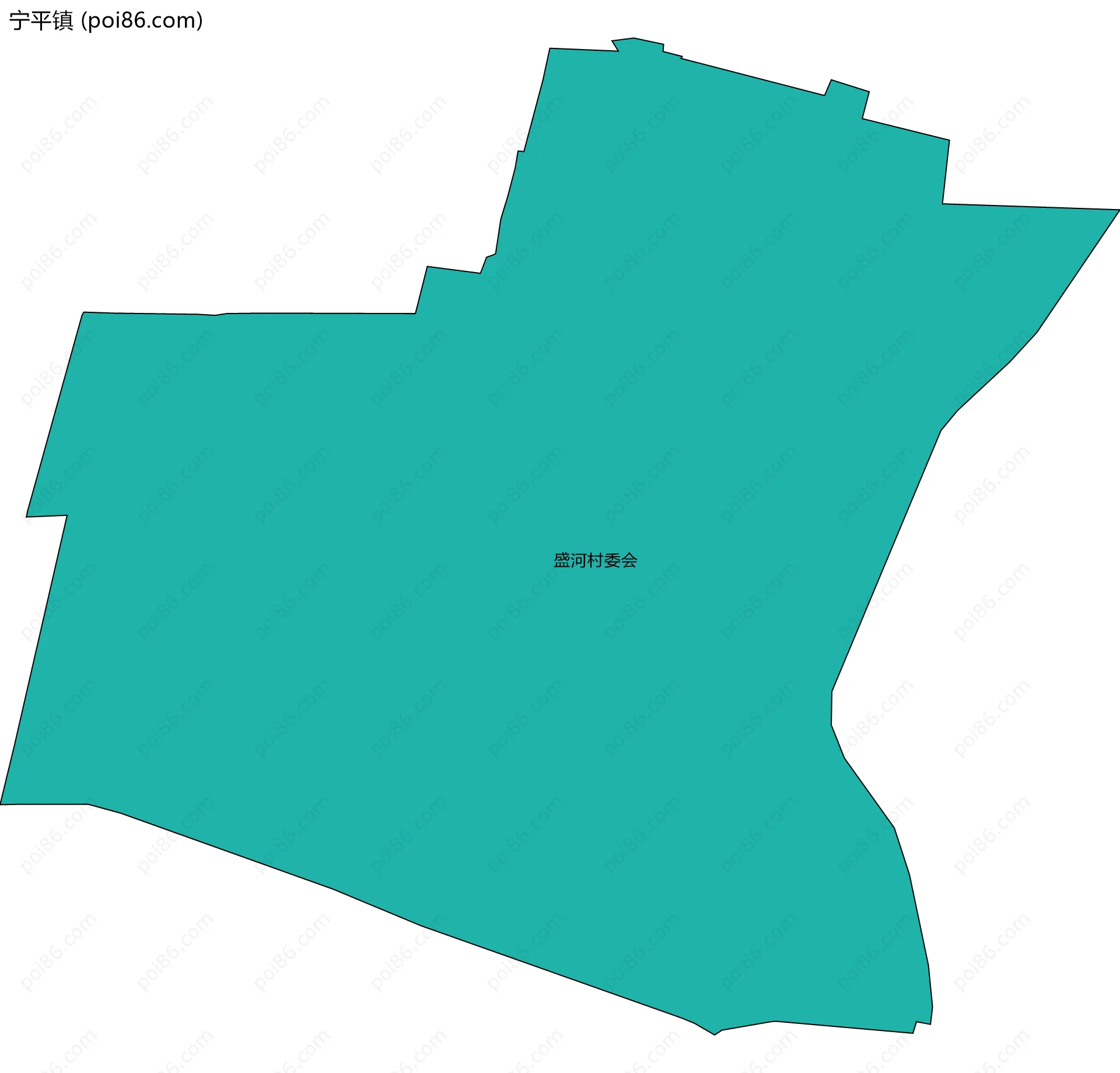 宁平镇边界地图(五级行政区划)