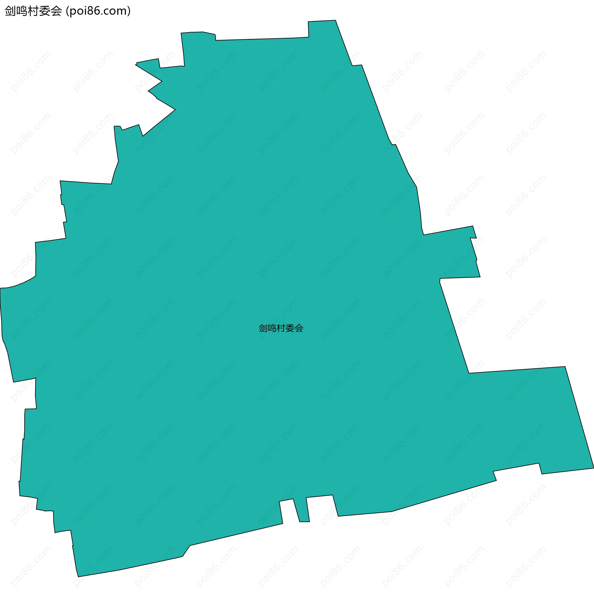 剑鸣村委会边界地图