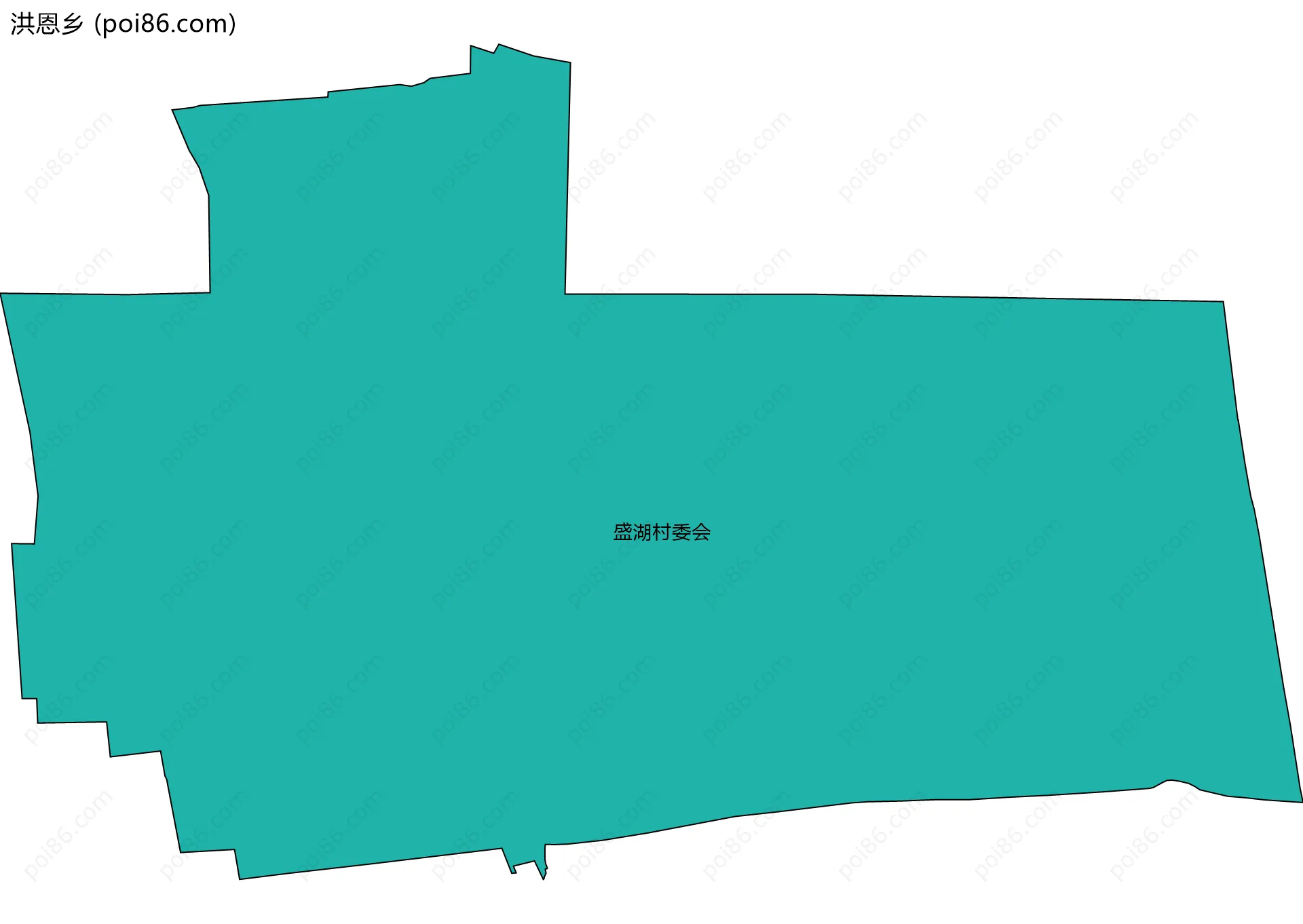 洪恩乡边界地图(五级行政区划)