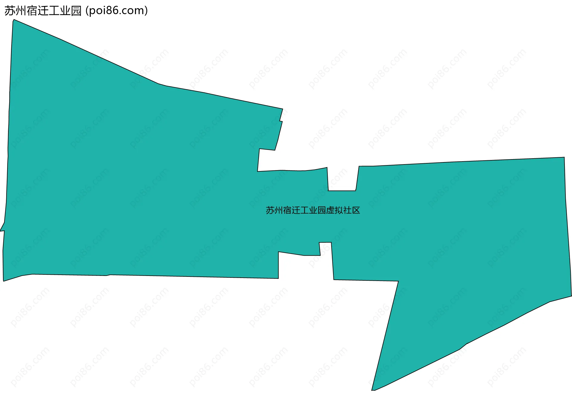 苏州宿迁工业园边界地图(五级行政区划)