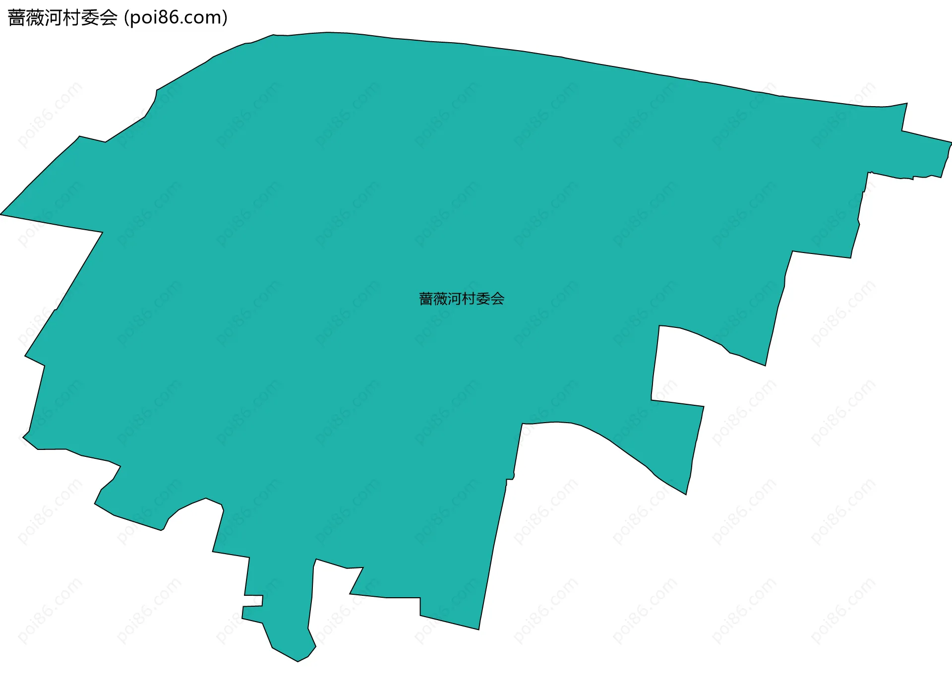 蔷薇河村委会边界地图