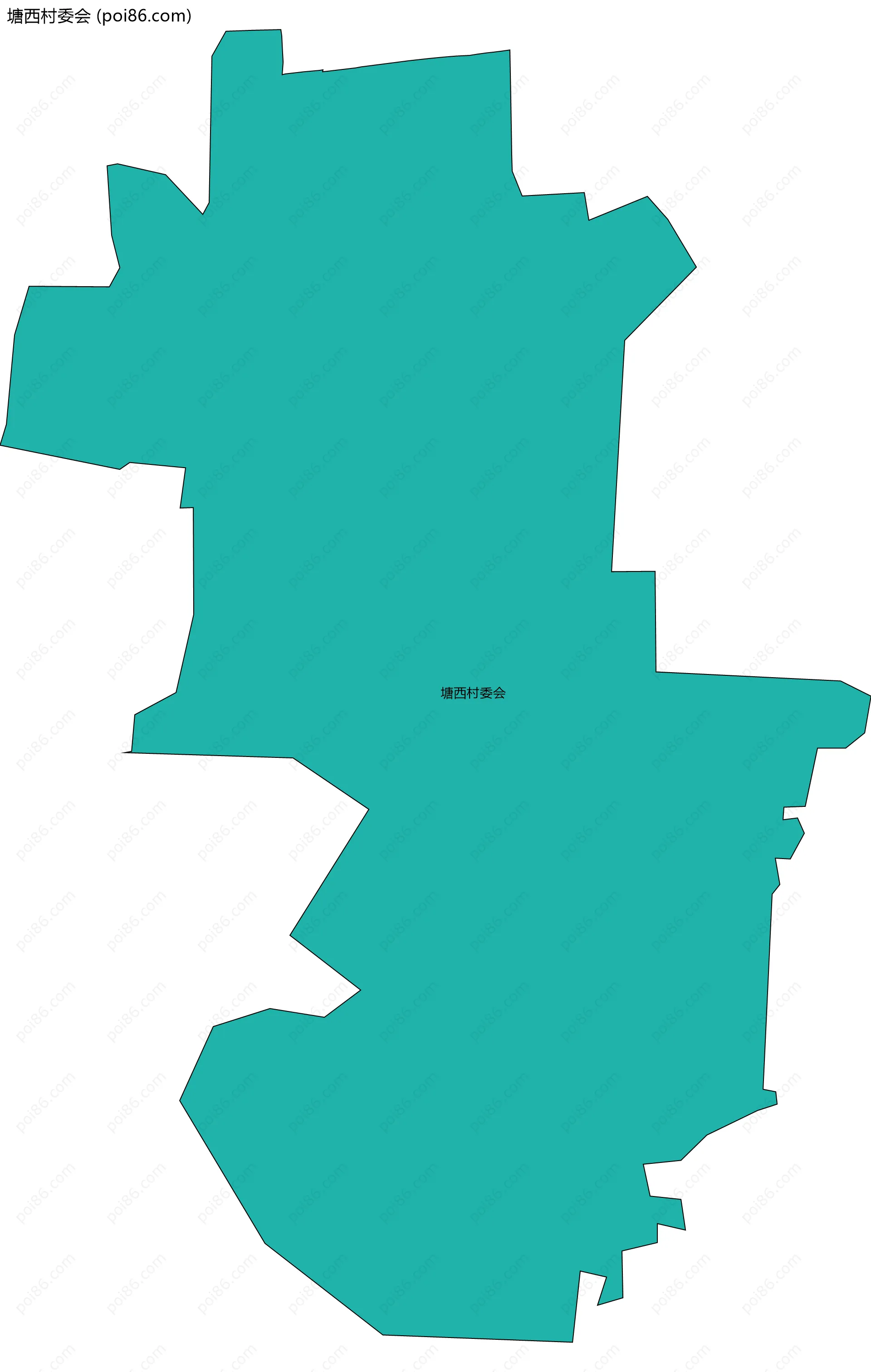 塘西村委会边界地图