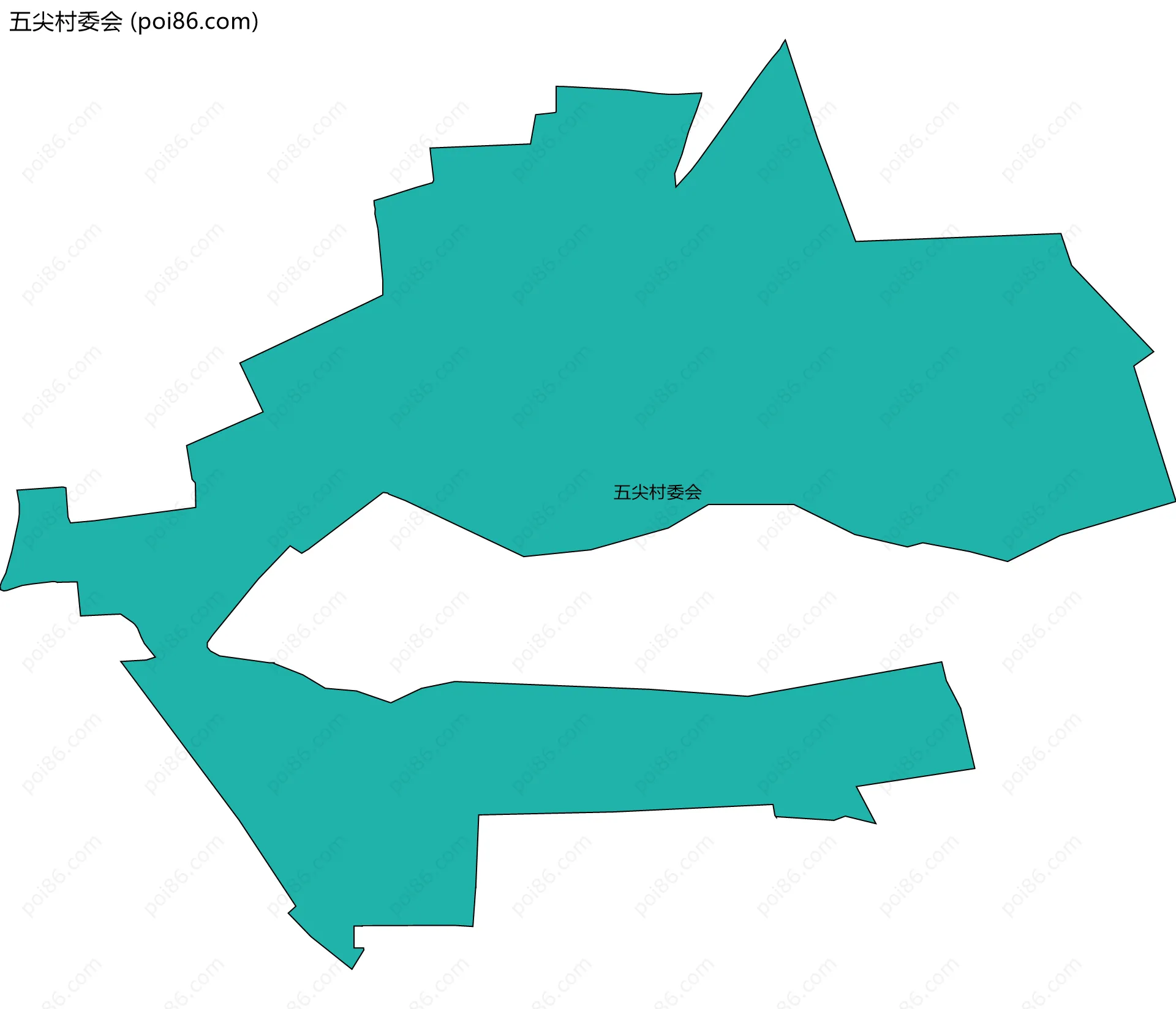 五尖村委会边界地图