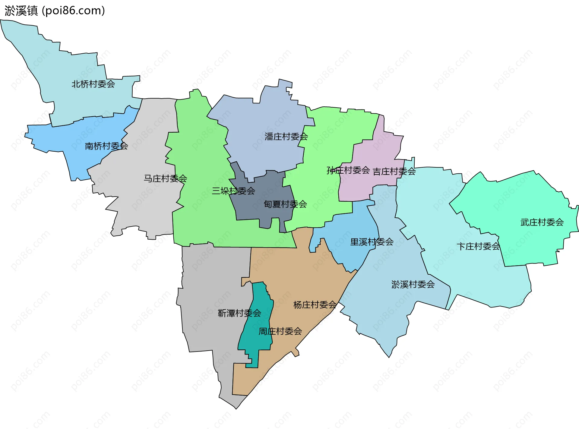 淤溪镇边界地图(五级行政区划)